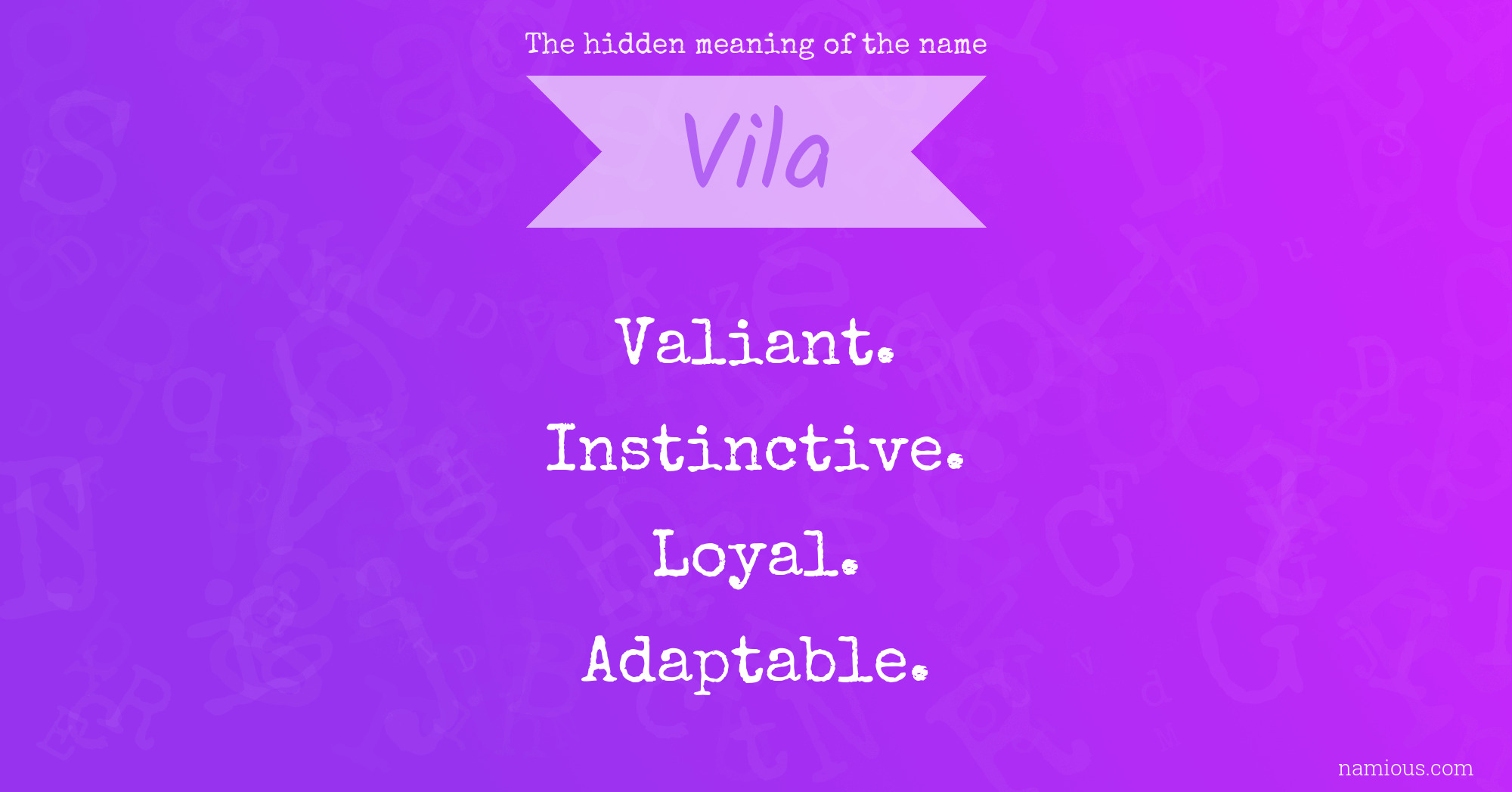 The hidden meaning of the name Vila