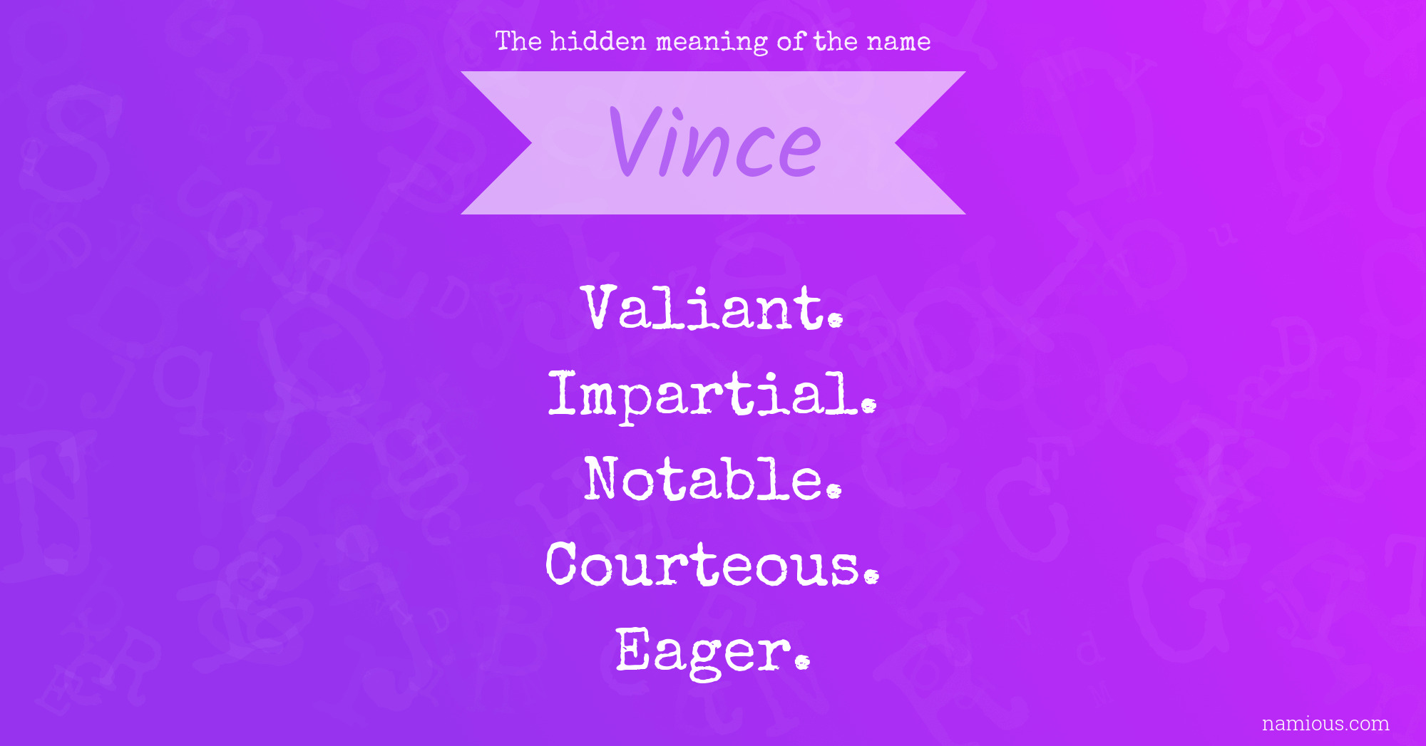 The hidden meaning of the name Vince