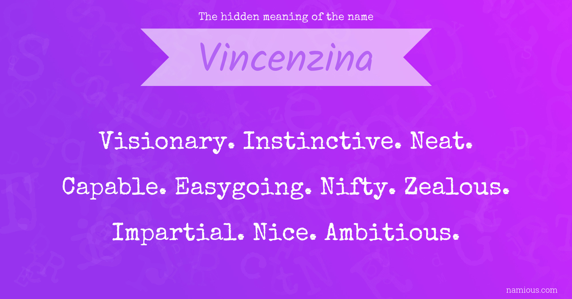 The hidden meaning of the name Vincenzina