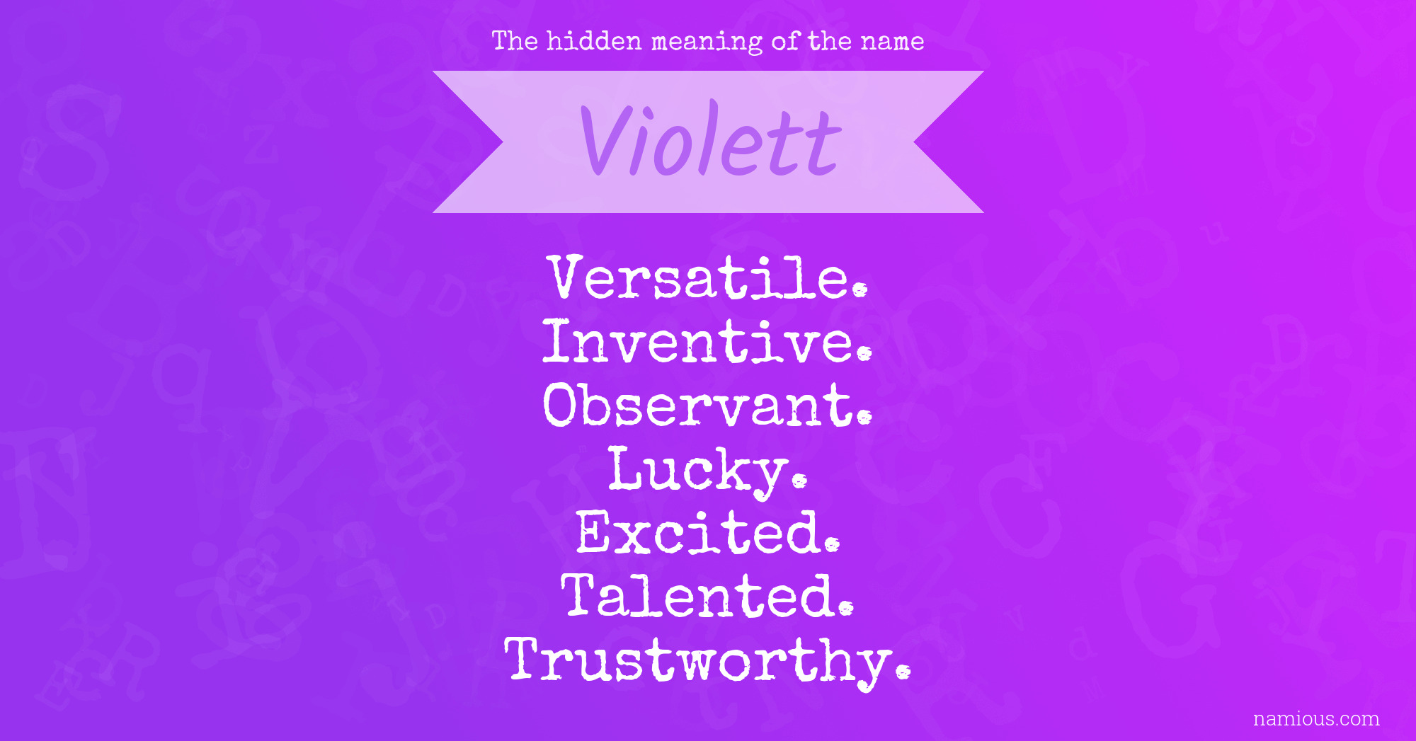 The hidden meaning of the name Violett