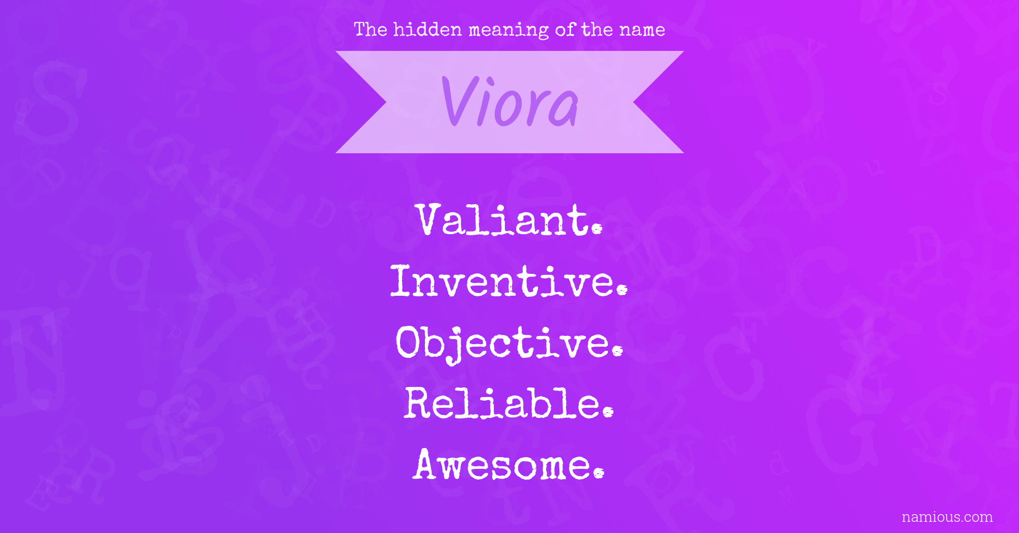 The hidden meaning of the name Viora