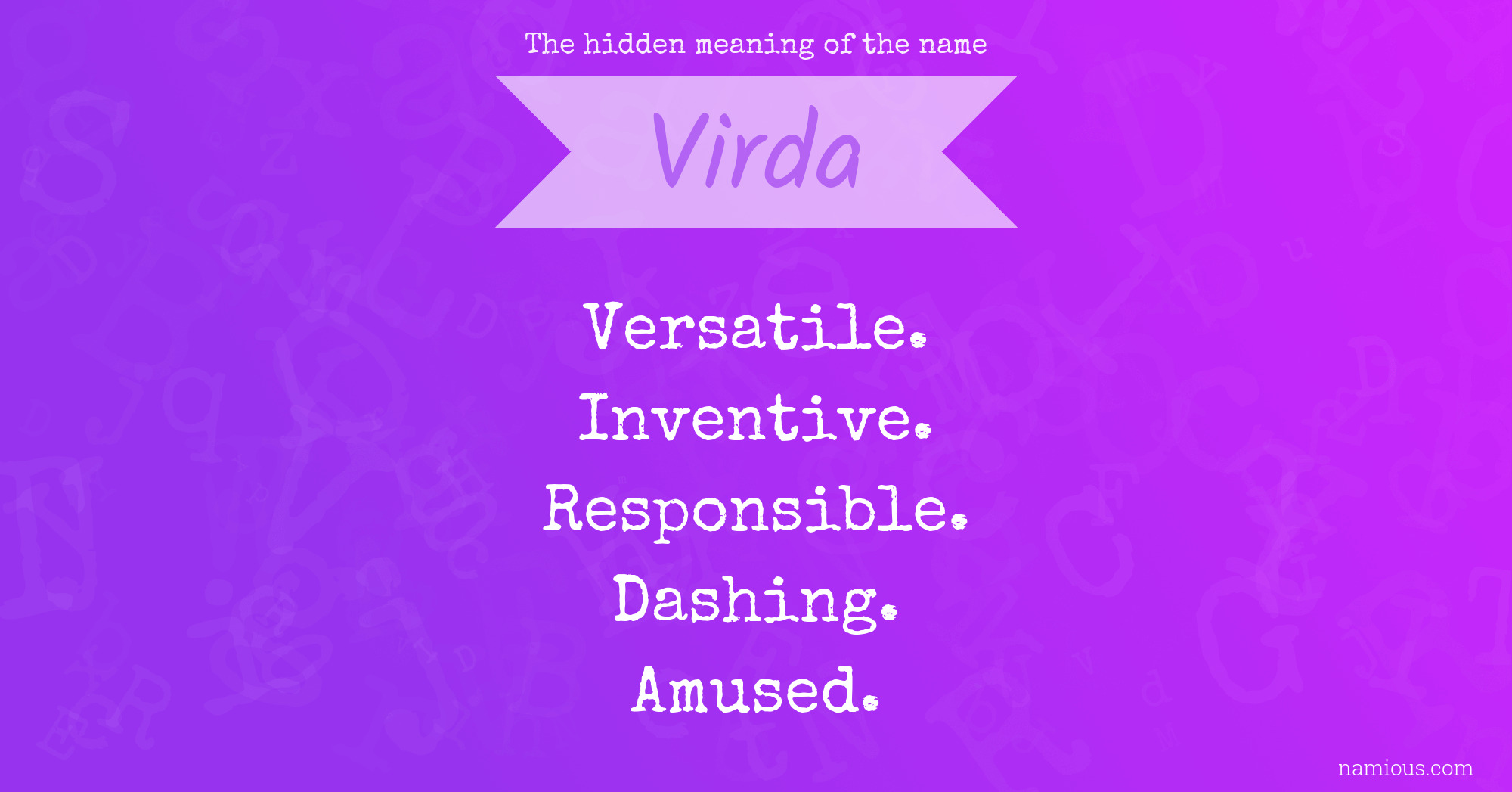 The hidden meaning of the name Virda