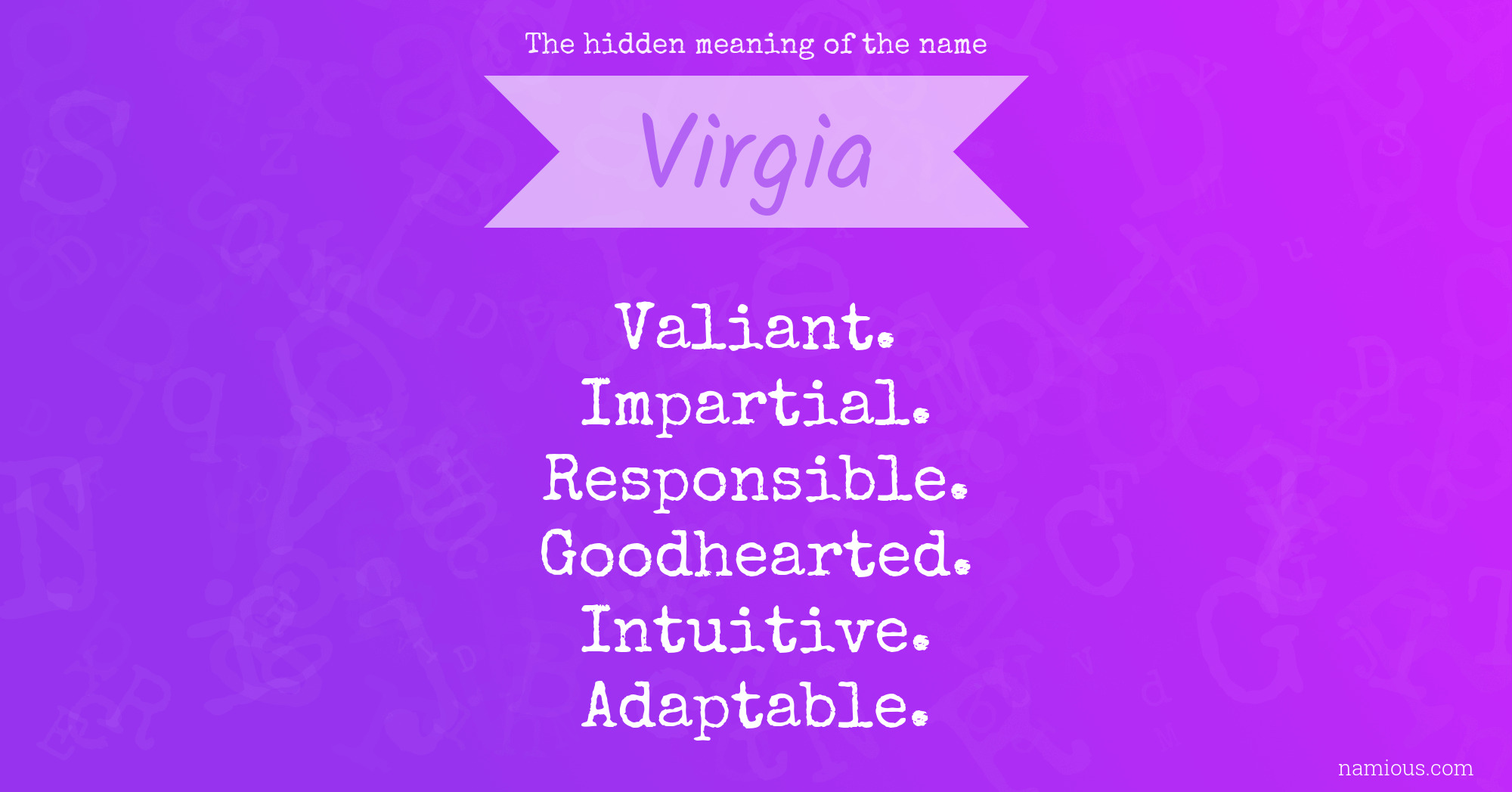 The hidden meaning of the name Virgia