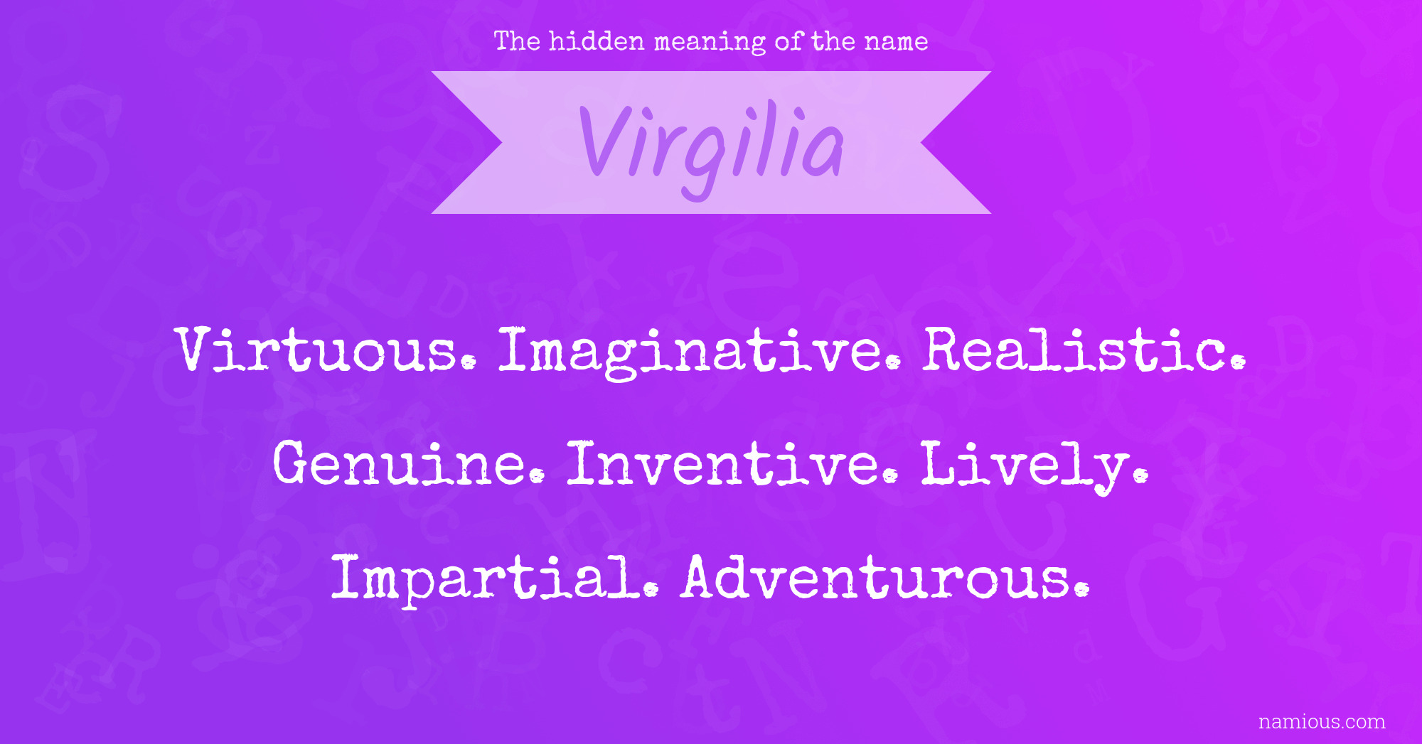 The hidden meaning of the name Virgilia