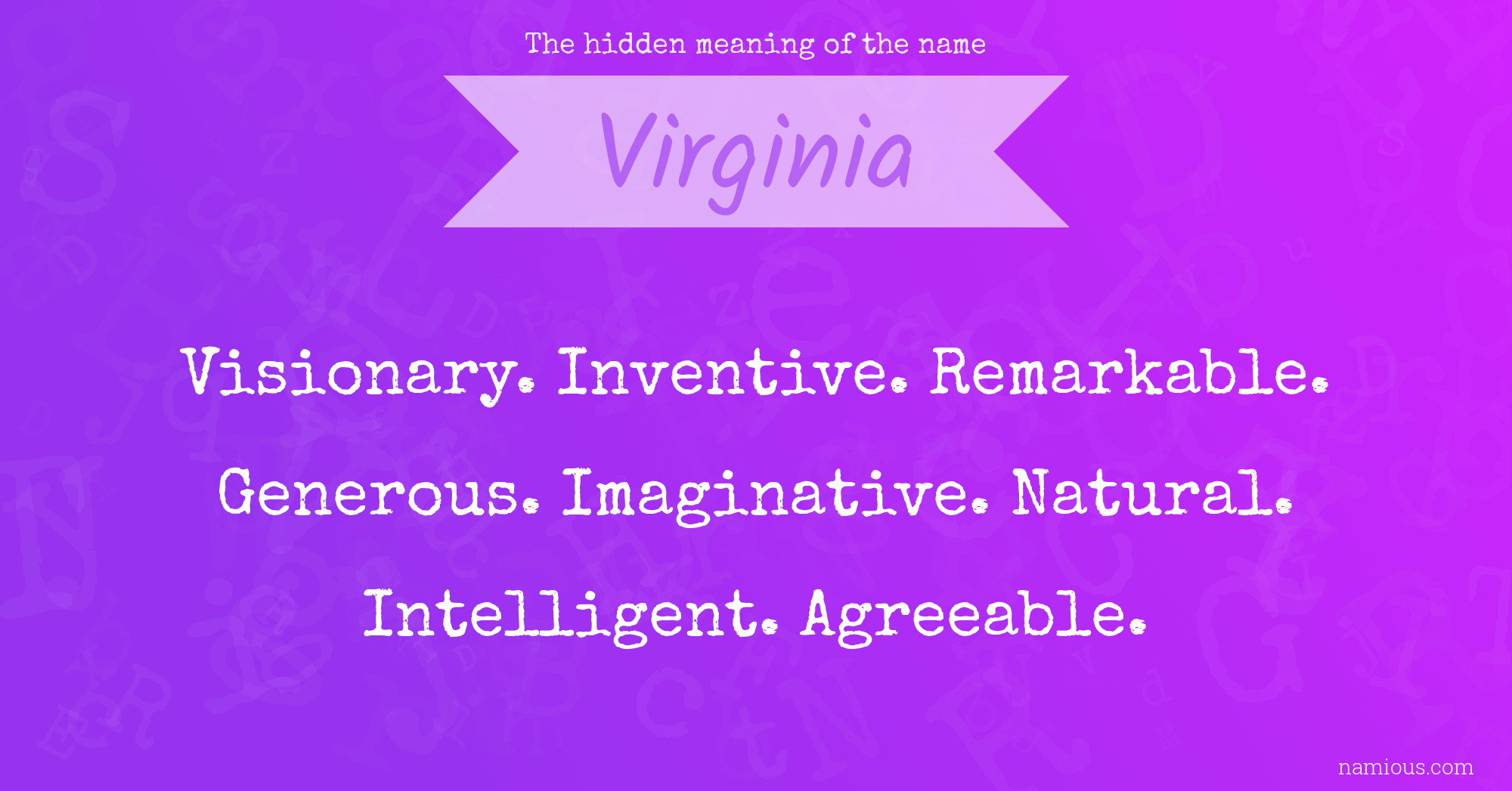 The hidden meaning of the name Virginia