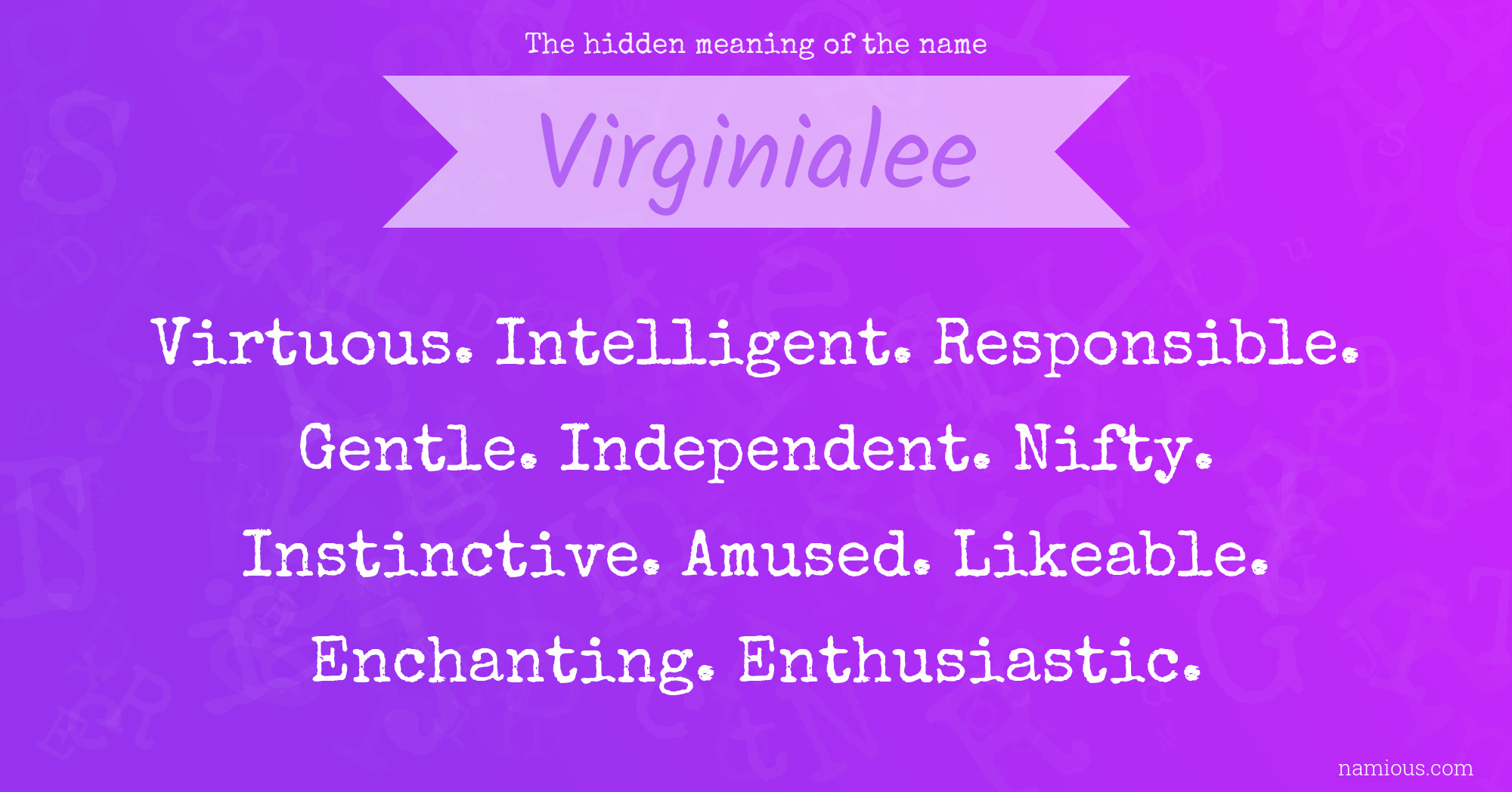 The hidden meaning of the name Virginialee