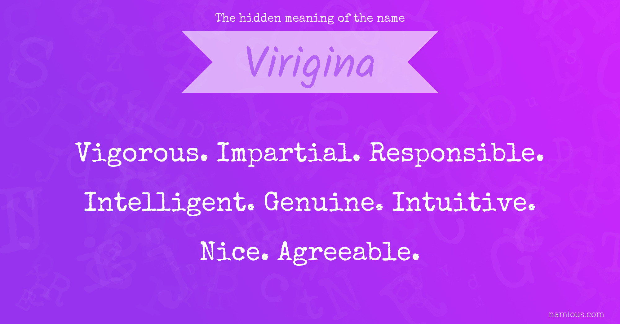 The hidden meaning of the name Virigina