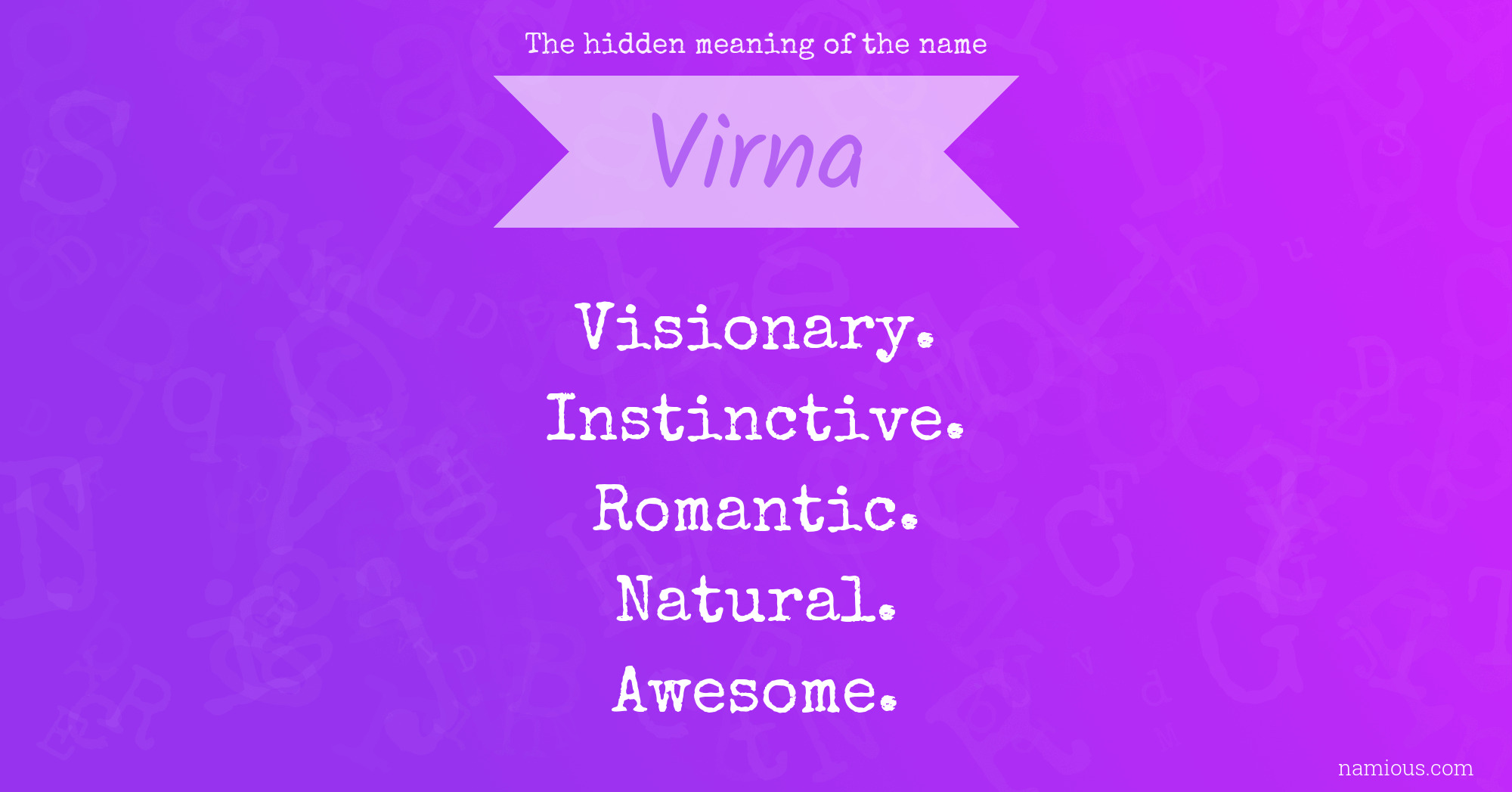 The hidden meaning of the name Virna