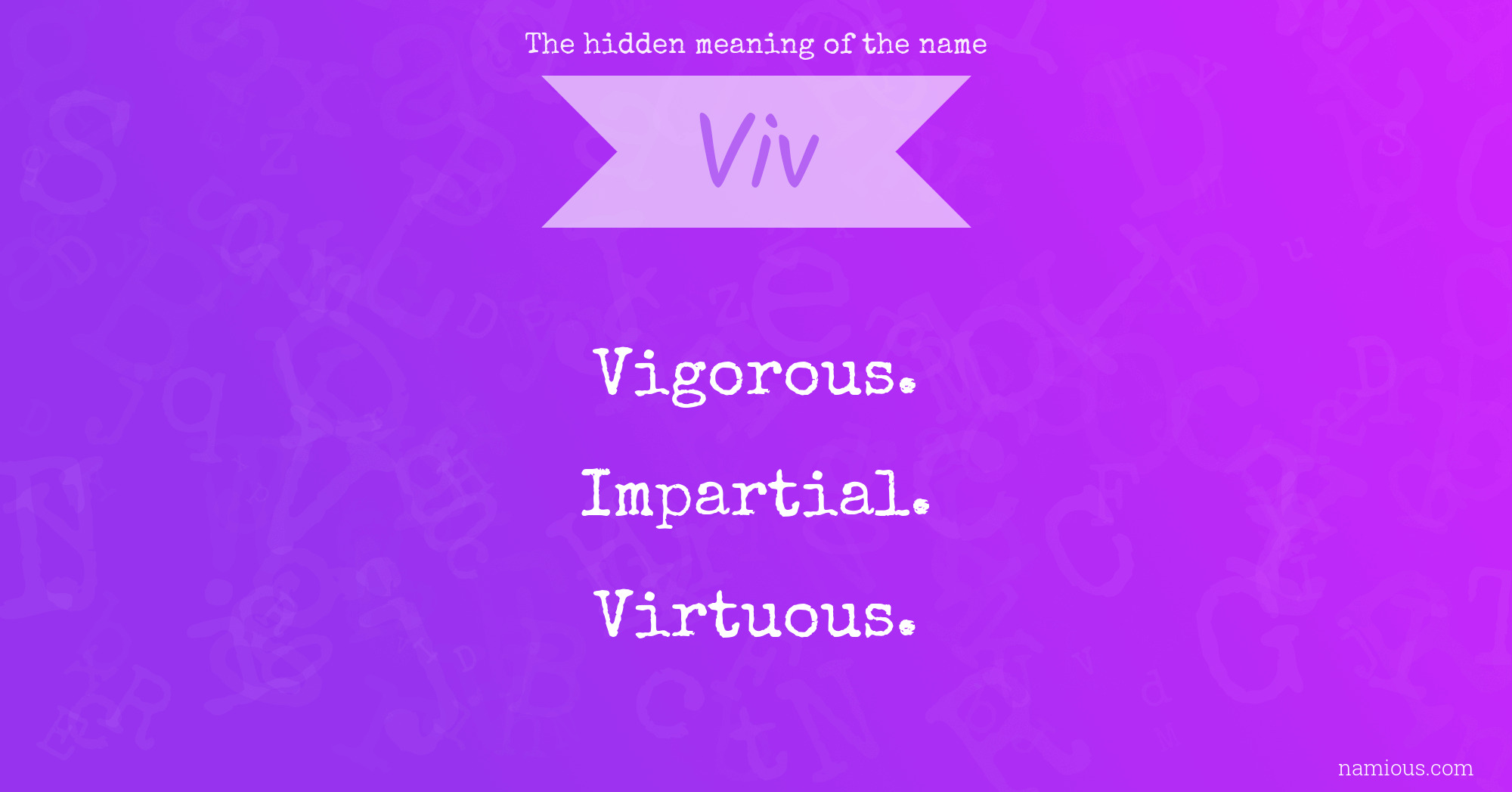 The hidden meaning of the name Viv