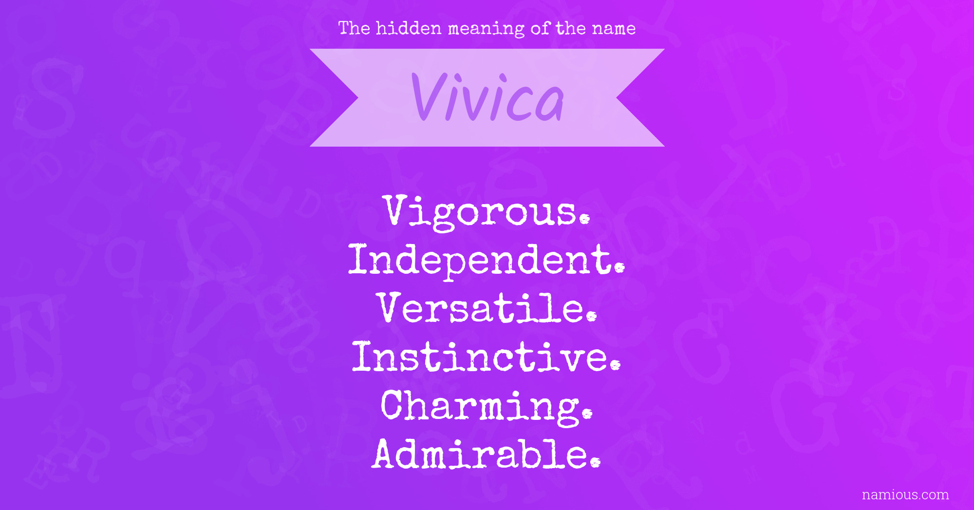 The hidden meaning of the name Vivica