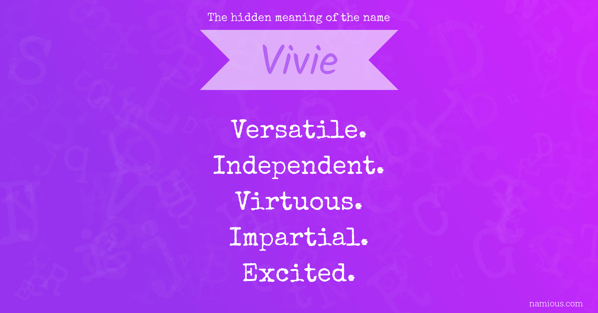 The hidden meaning of the name Vivie