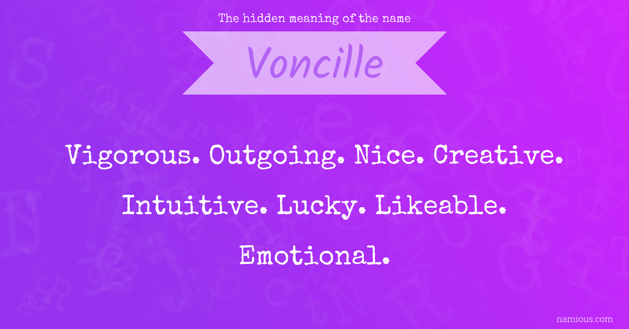 The hidden meaning of the name Voncille