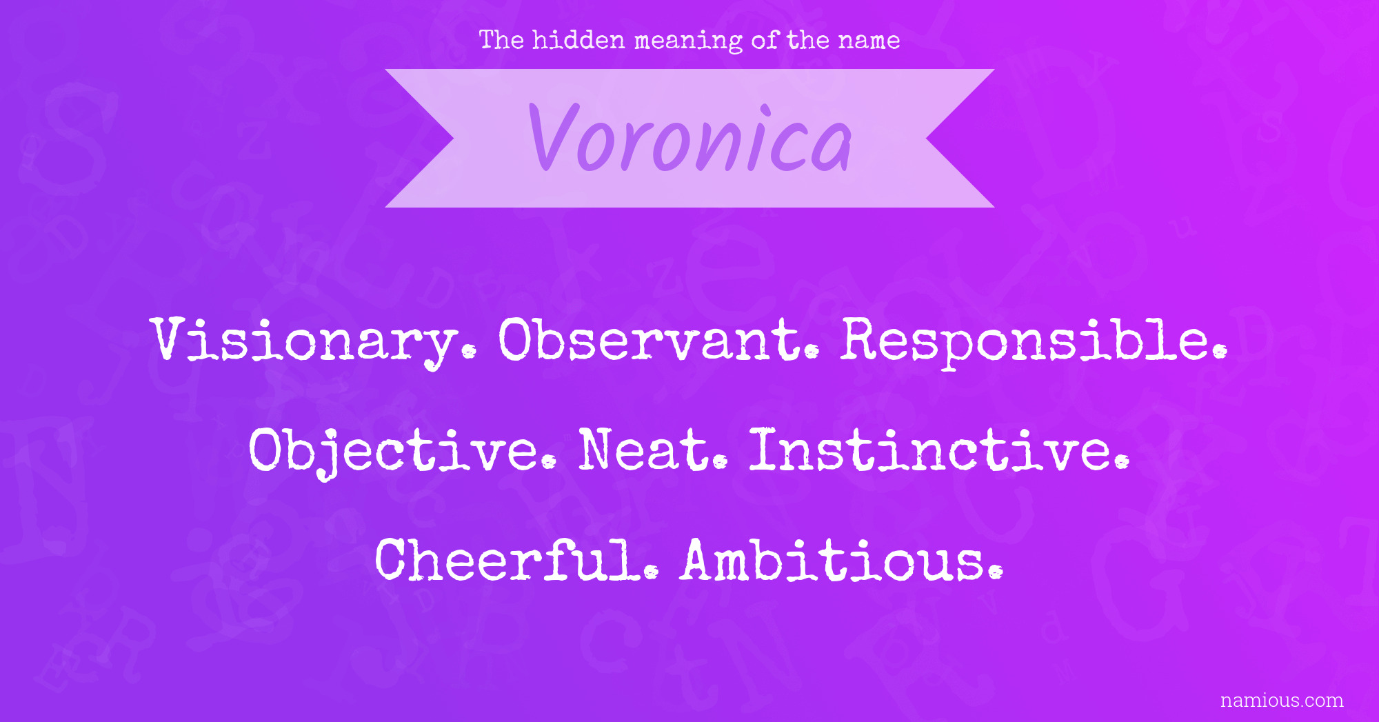 The hidden meaning of the name Voronica