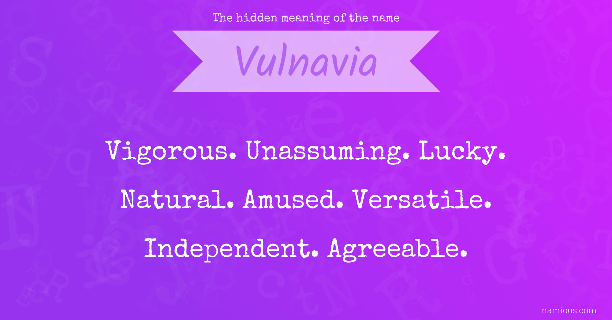 The hidden meaning of the name Vulnavia