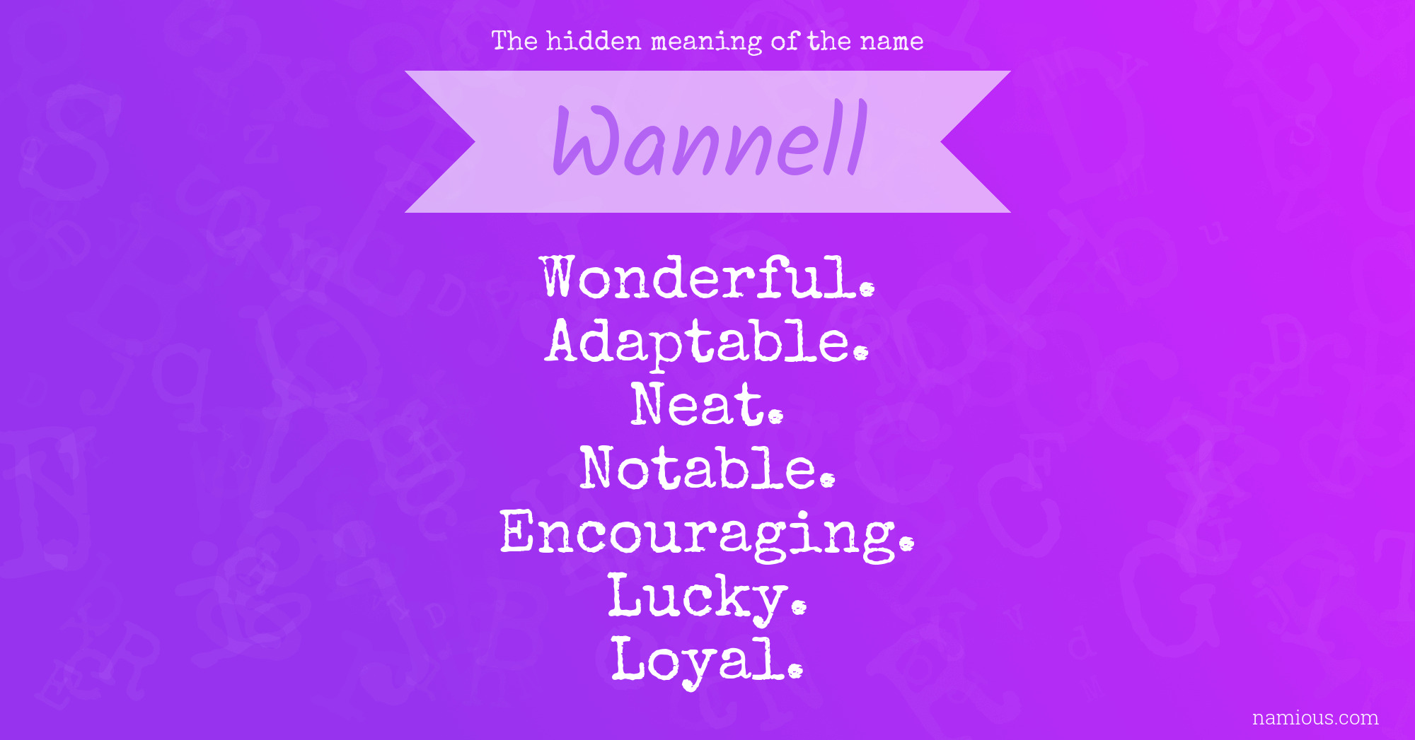 The hidden meaning of the name Wannell