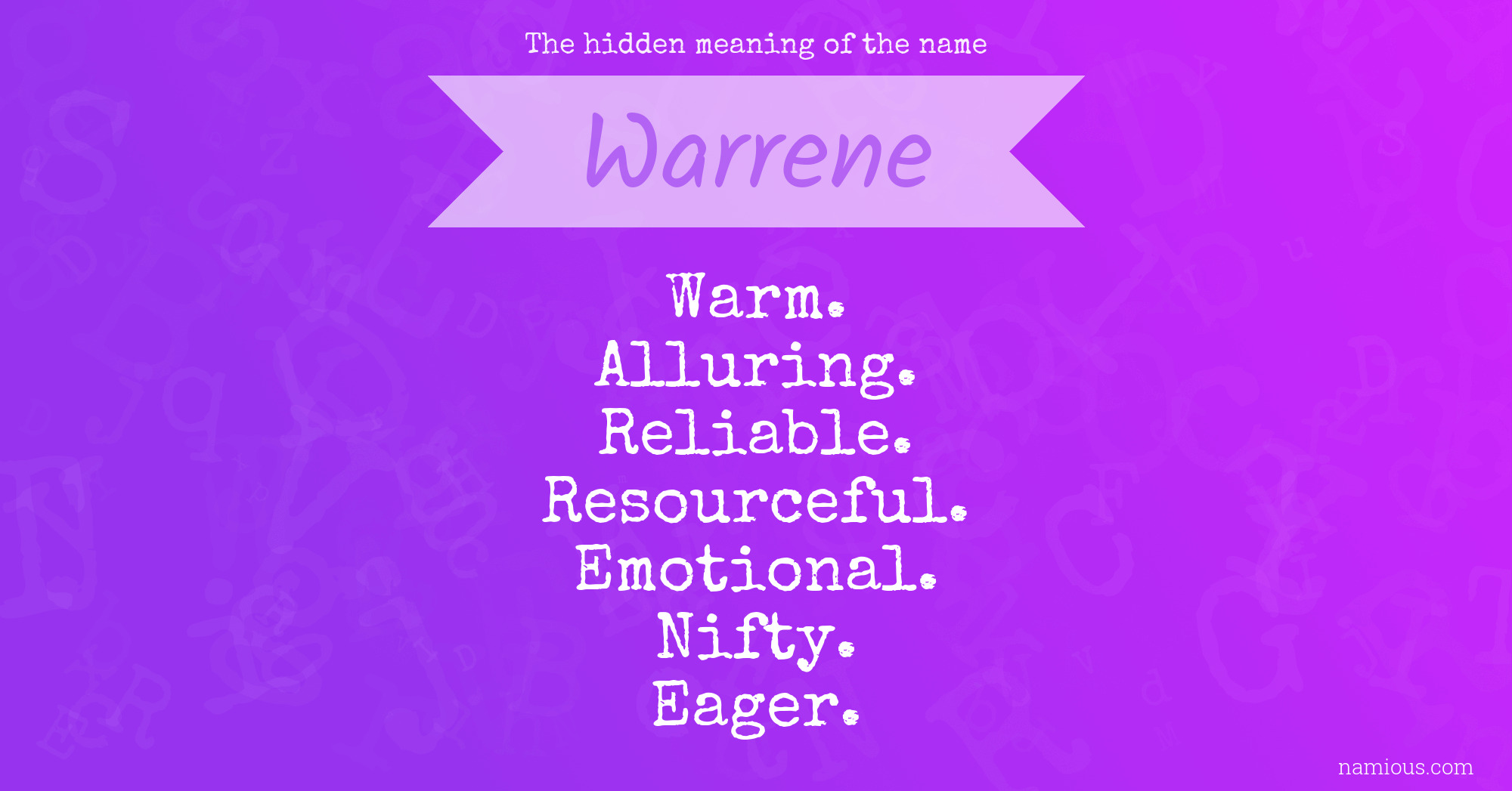 The hidden meaning of the name Warrene