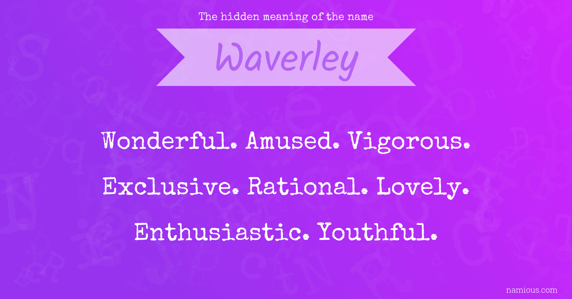 The hidden meaning of the name Waverley