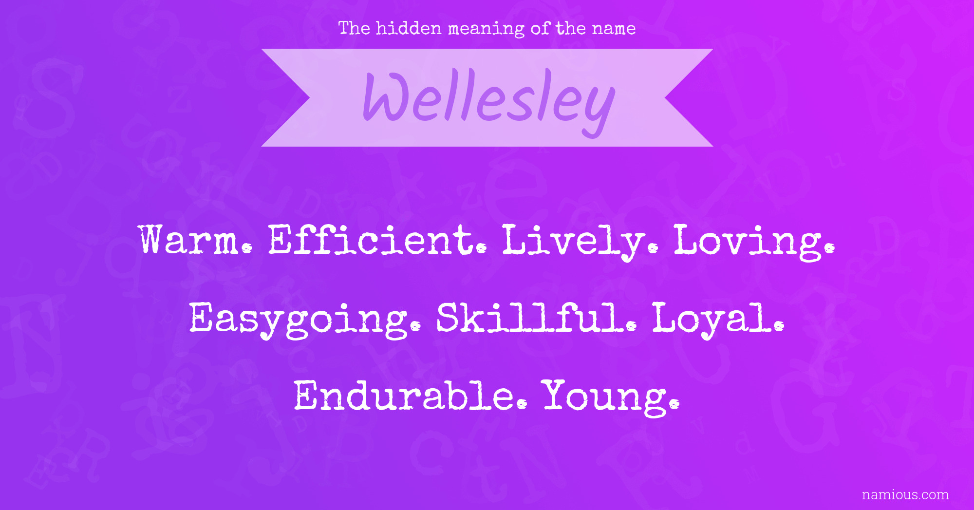 The hidden meaning of the name Wellesley