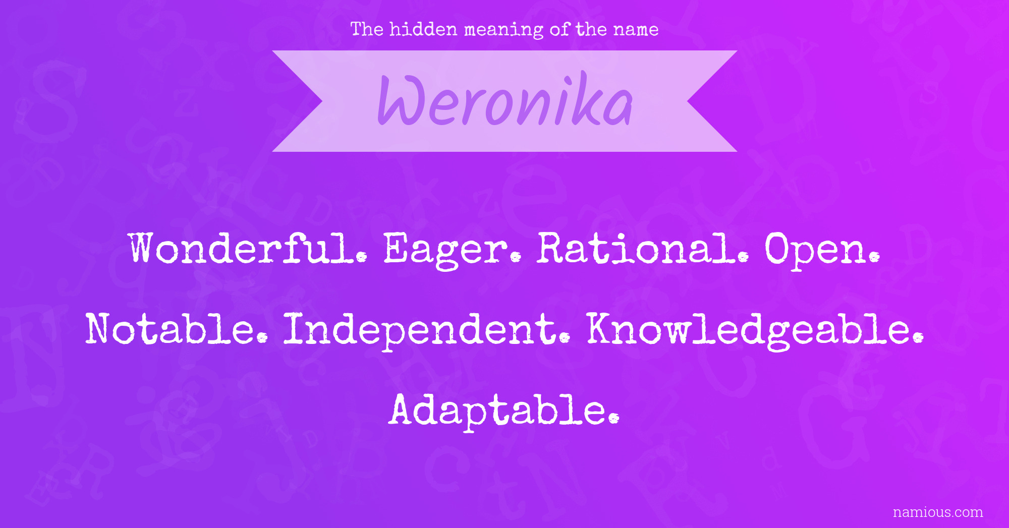 The hidden meaning of the name Weronika