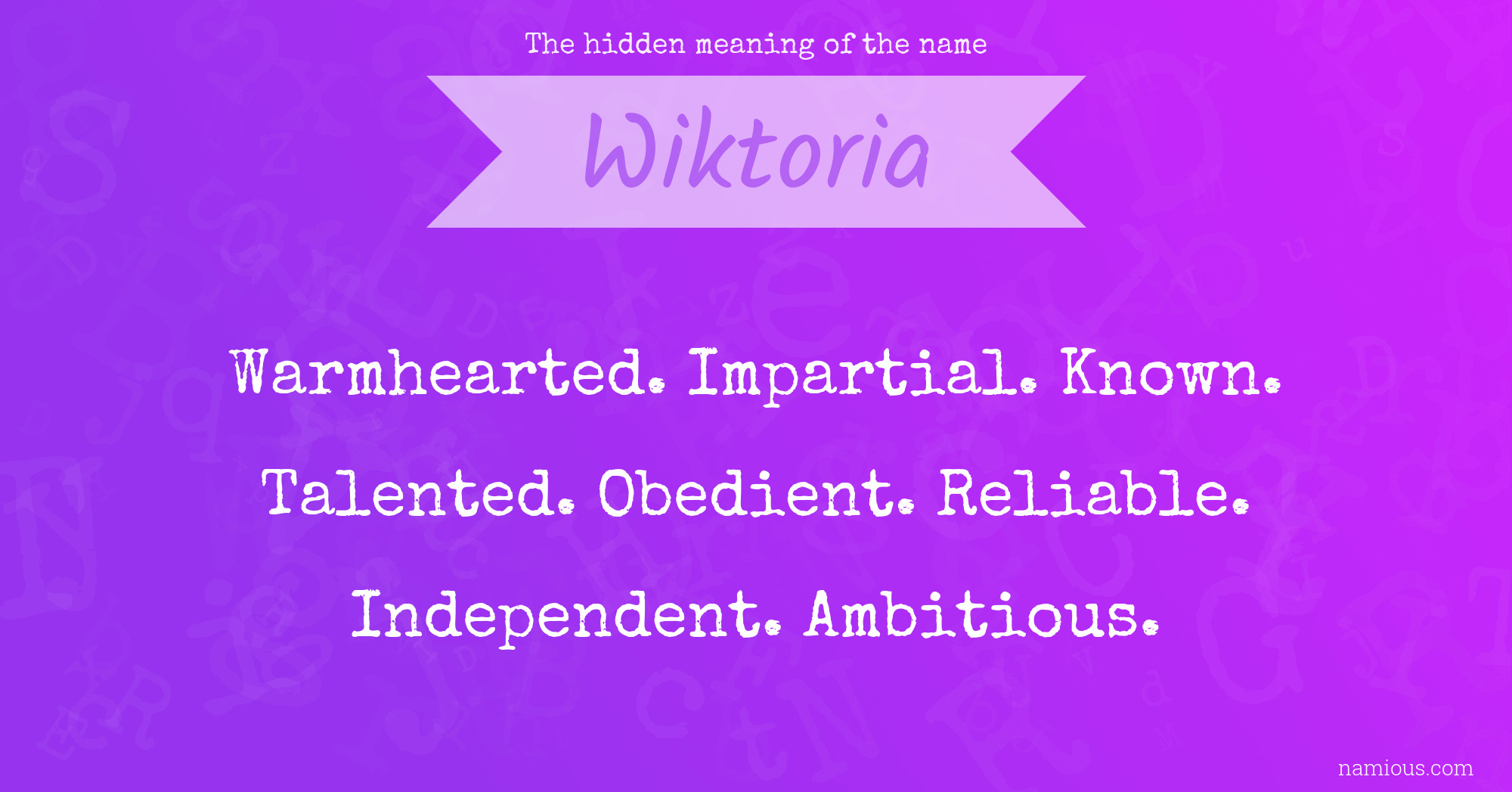 The hidden meaning of the name Wiktoria