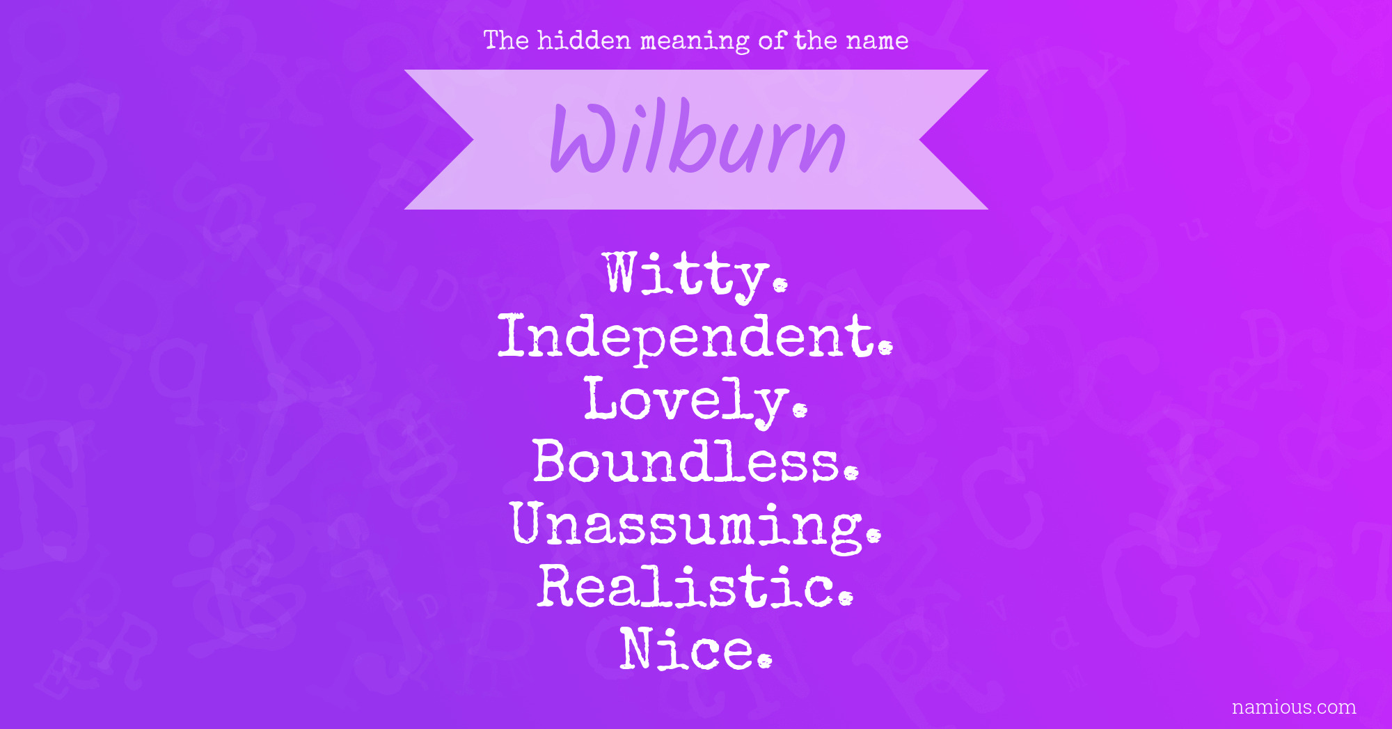 The hidden meaning of the name Wilburn