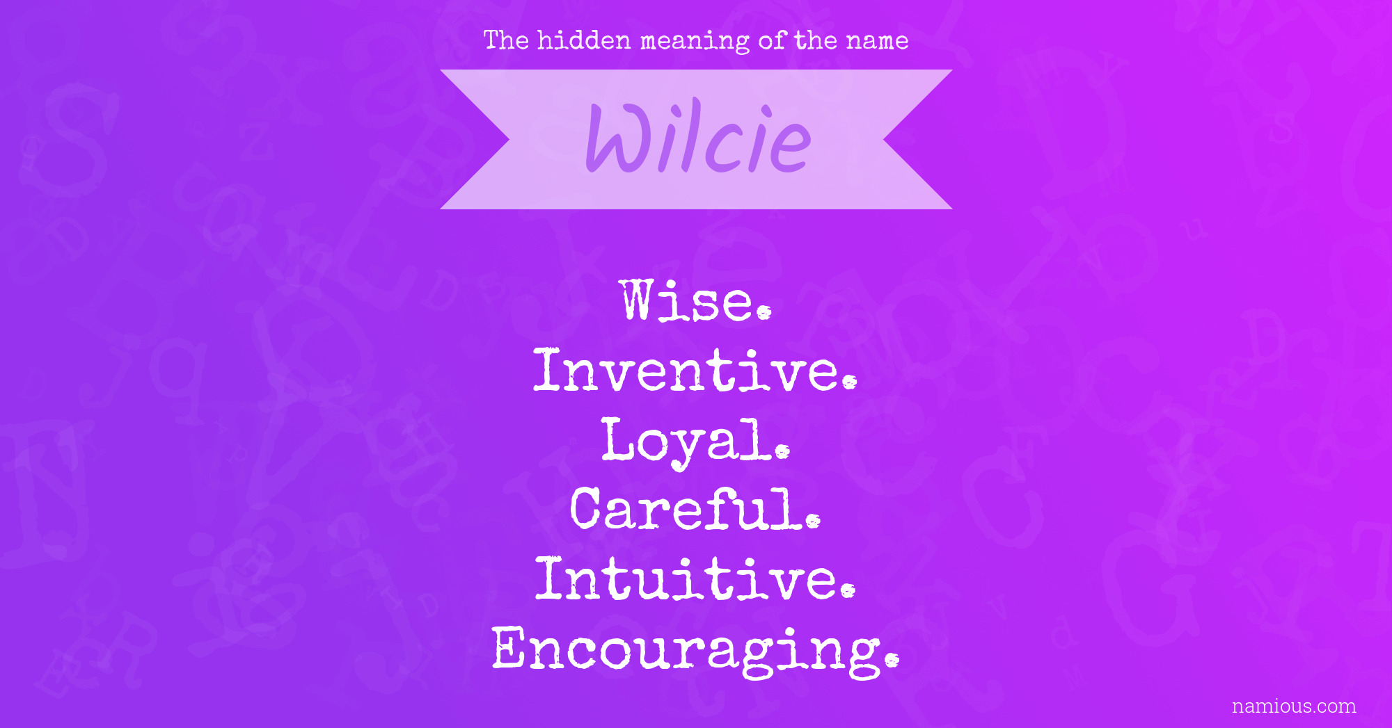 The hidden meaning of the name Wilcie