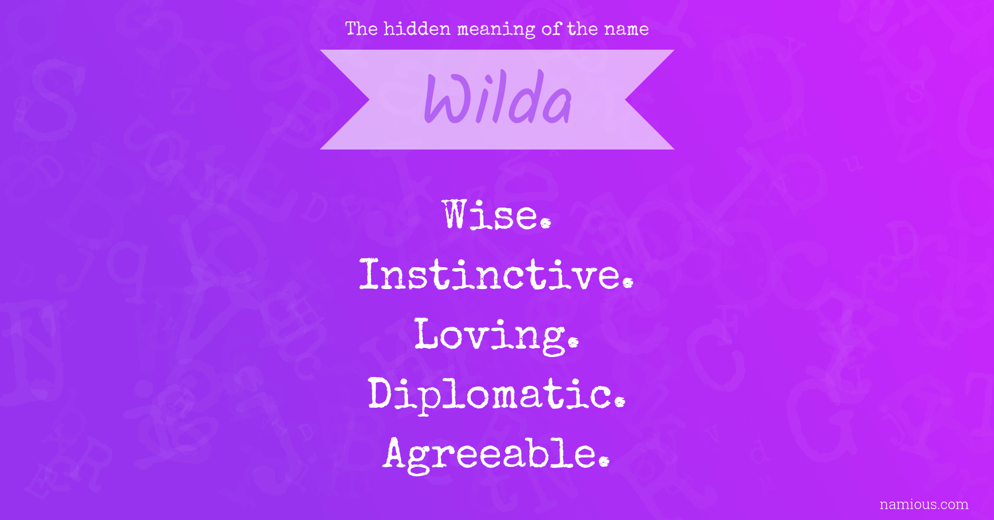 The hidden meaning of the name Wilda