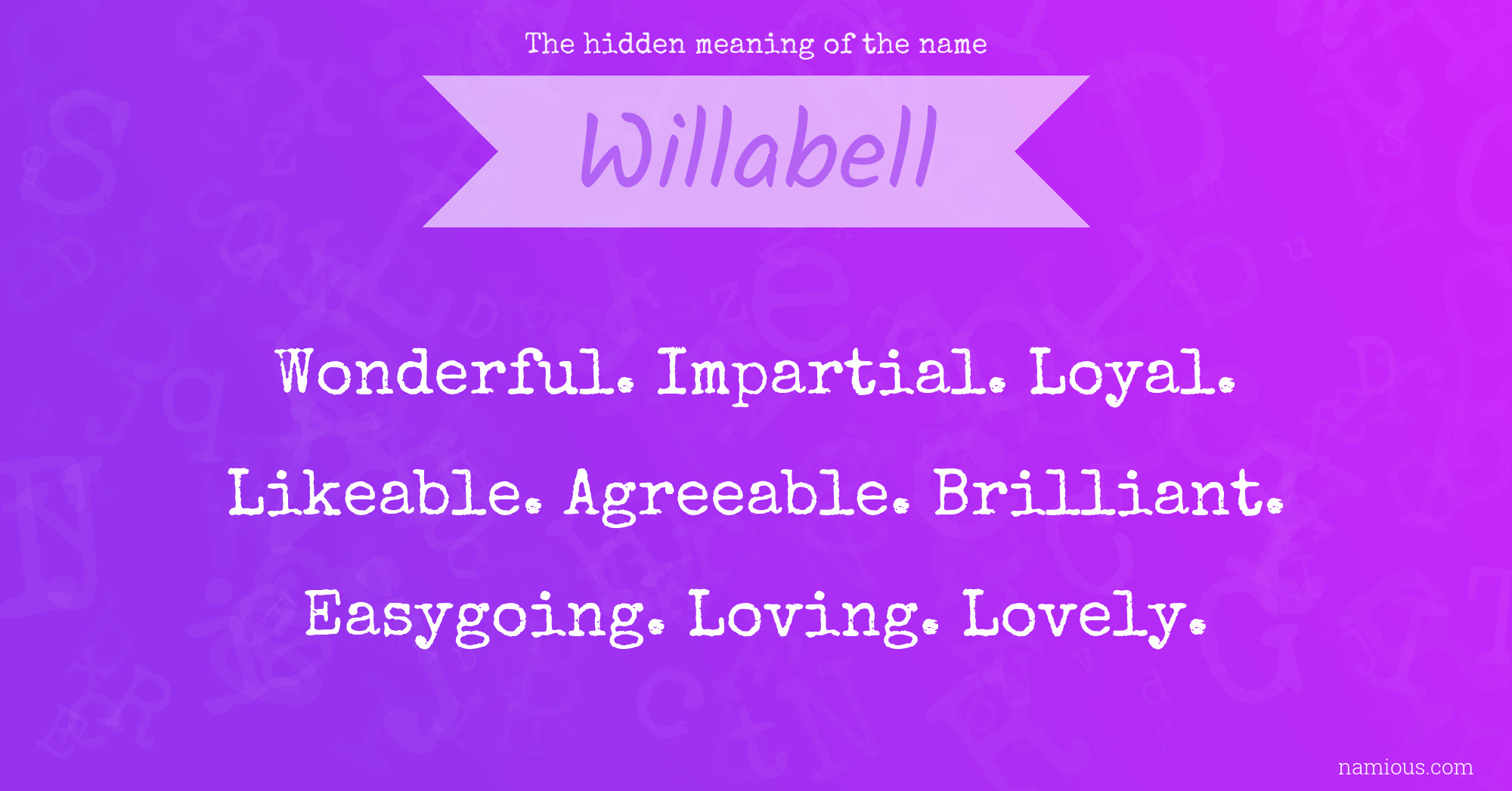 The hidden meaning of the name Willabell