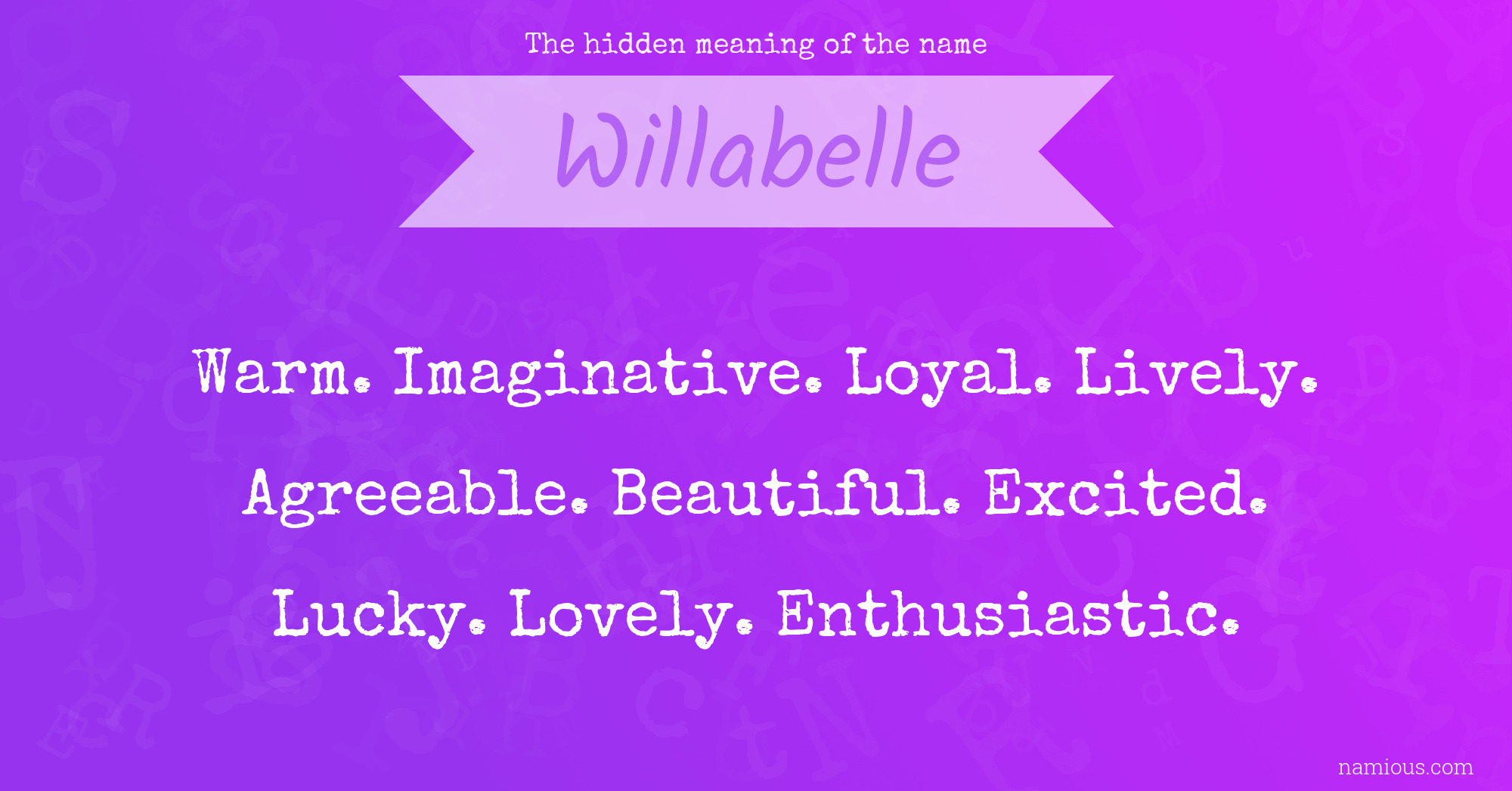 The hidden meaning of the name Willabelle