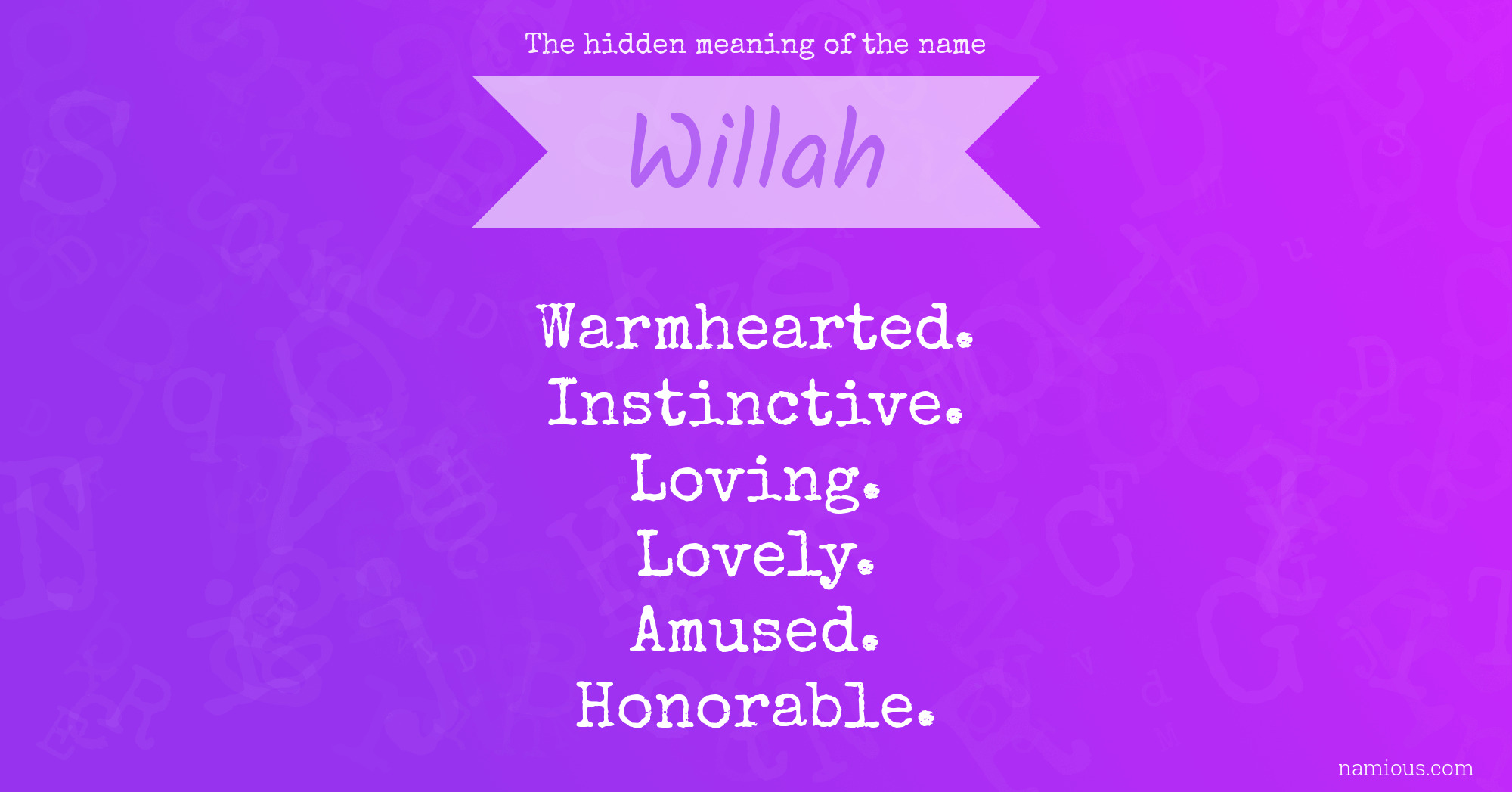 The hidden meaning of the name Willah