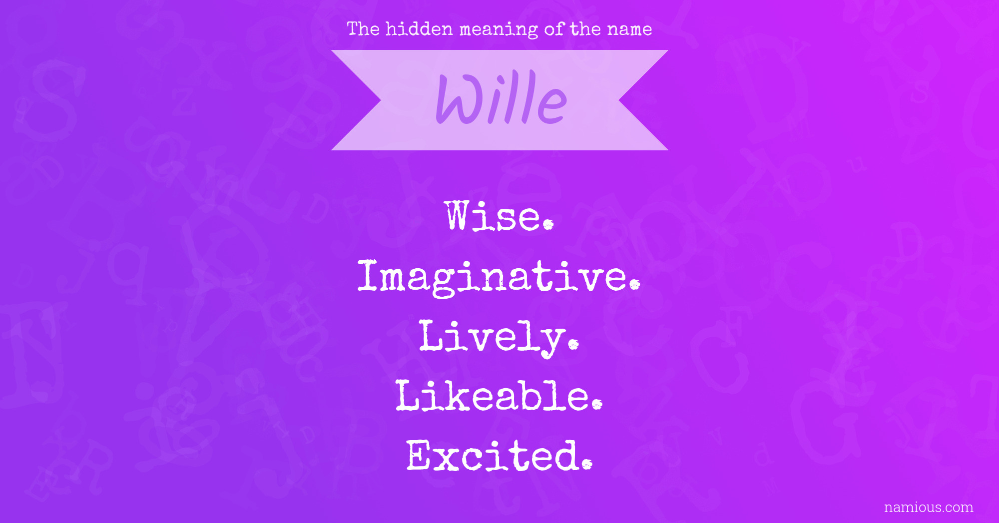 The hidden meaning of the name Wille