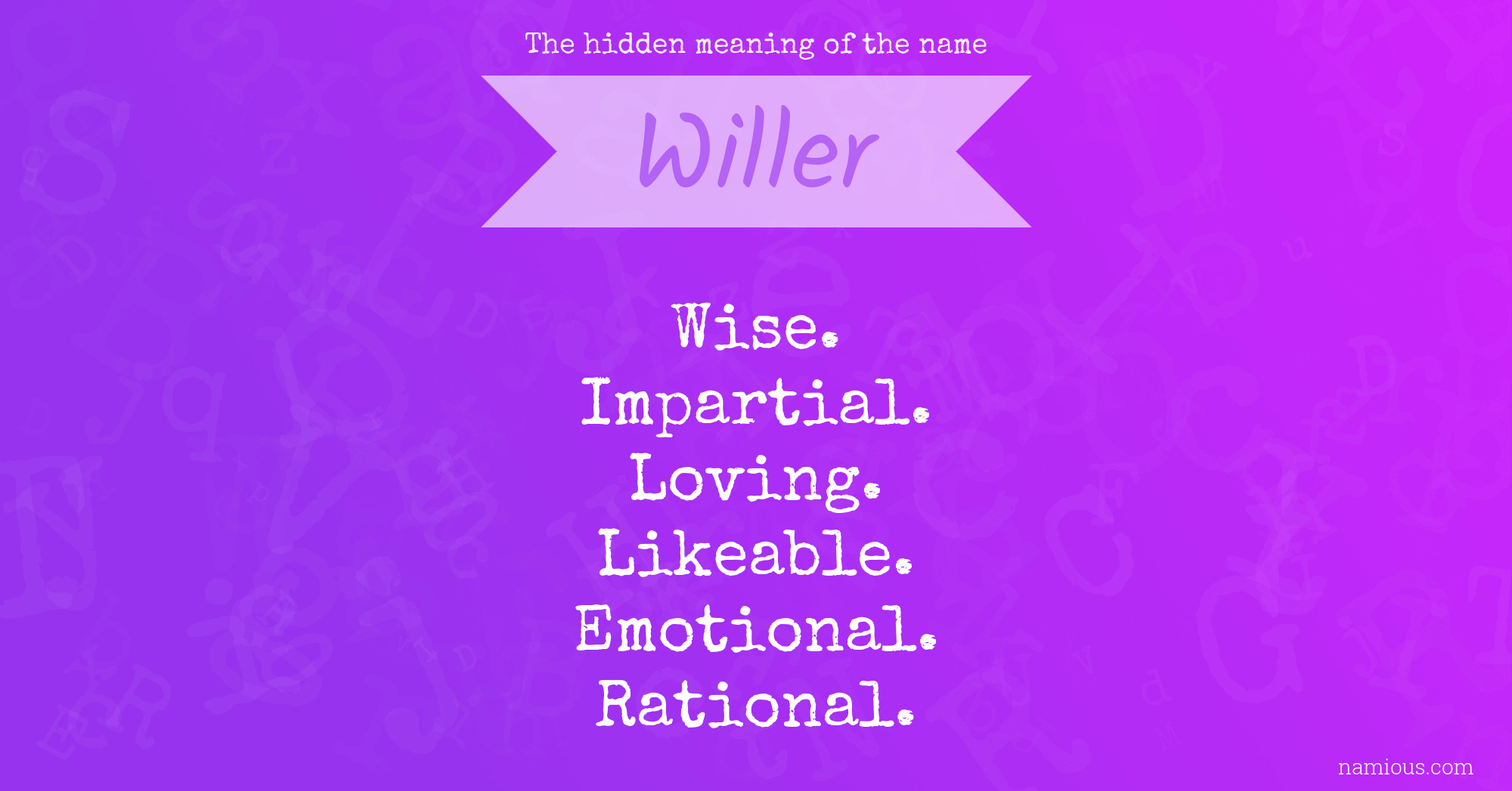 The hidden meaning of the name Willer