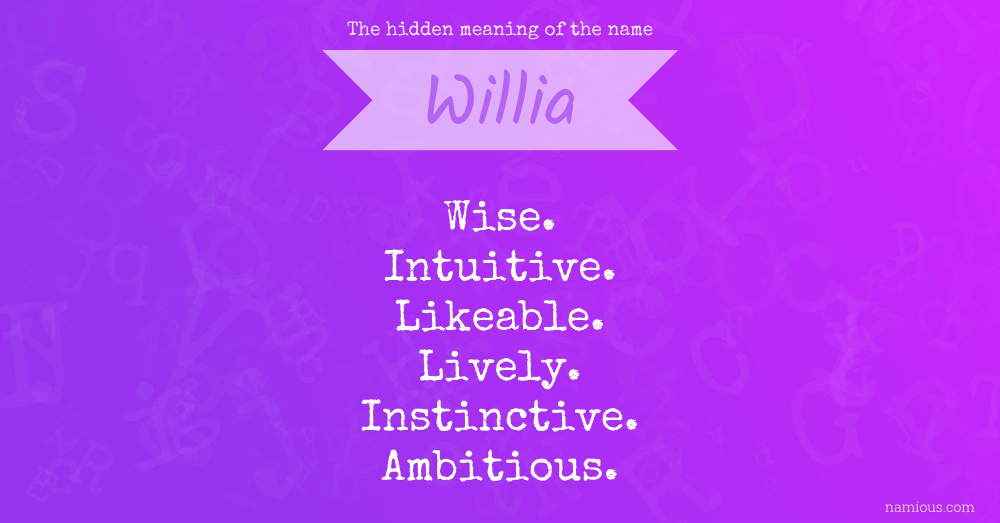 The hidden meaning of the name Willia