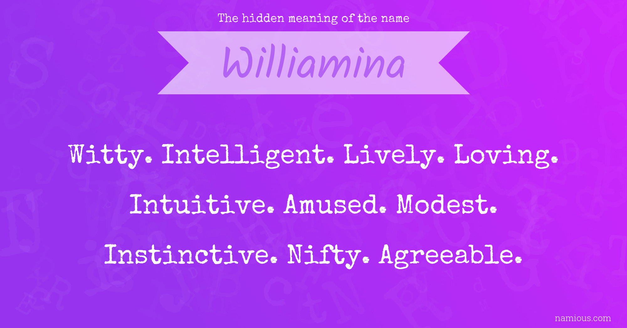 The hidden meaning of the name Williamina