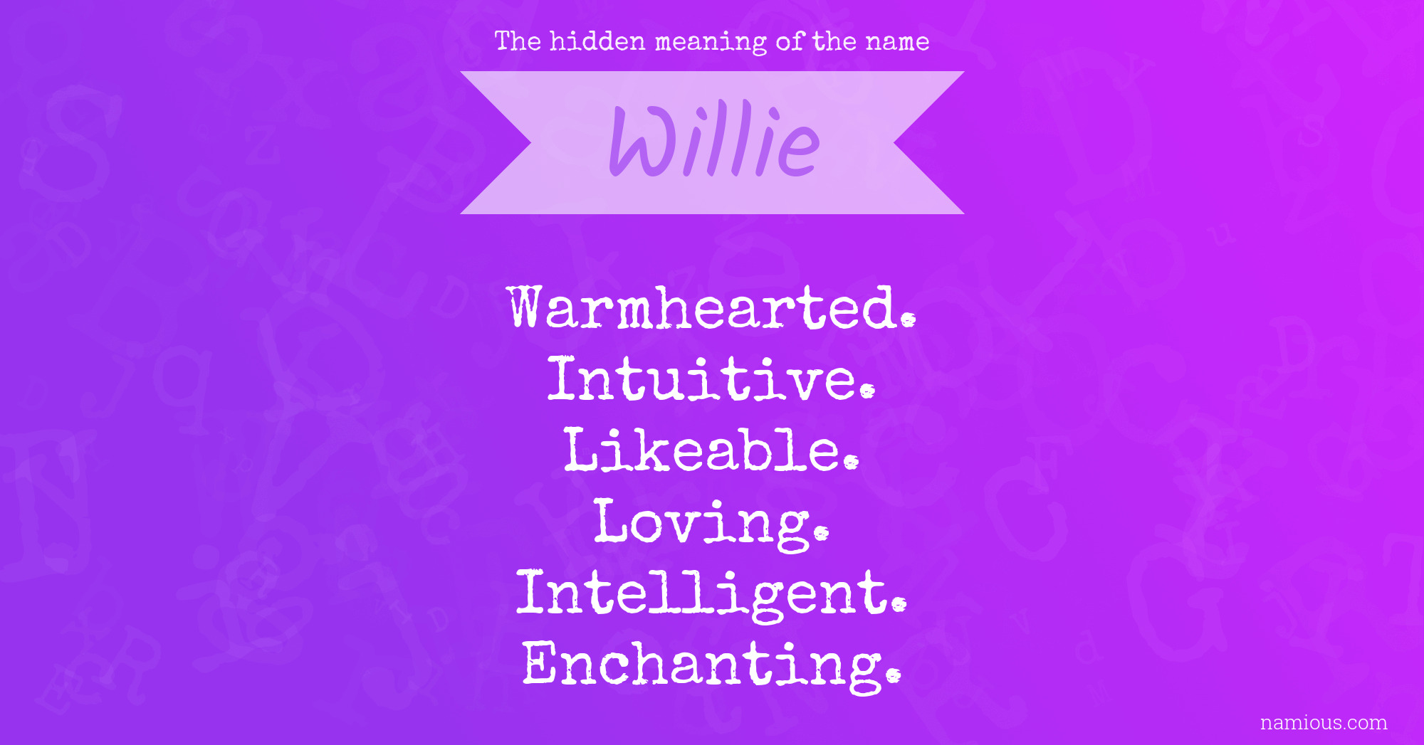 The hidden meaning of the name Willie