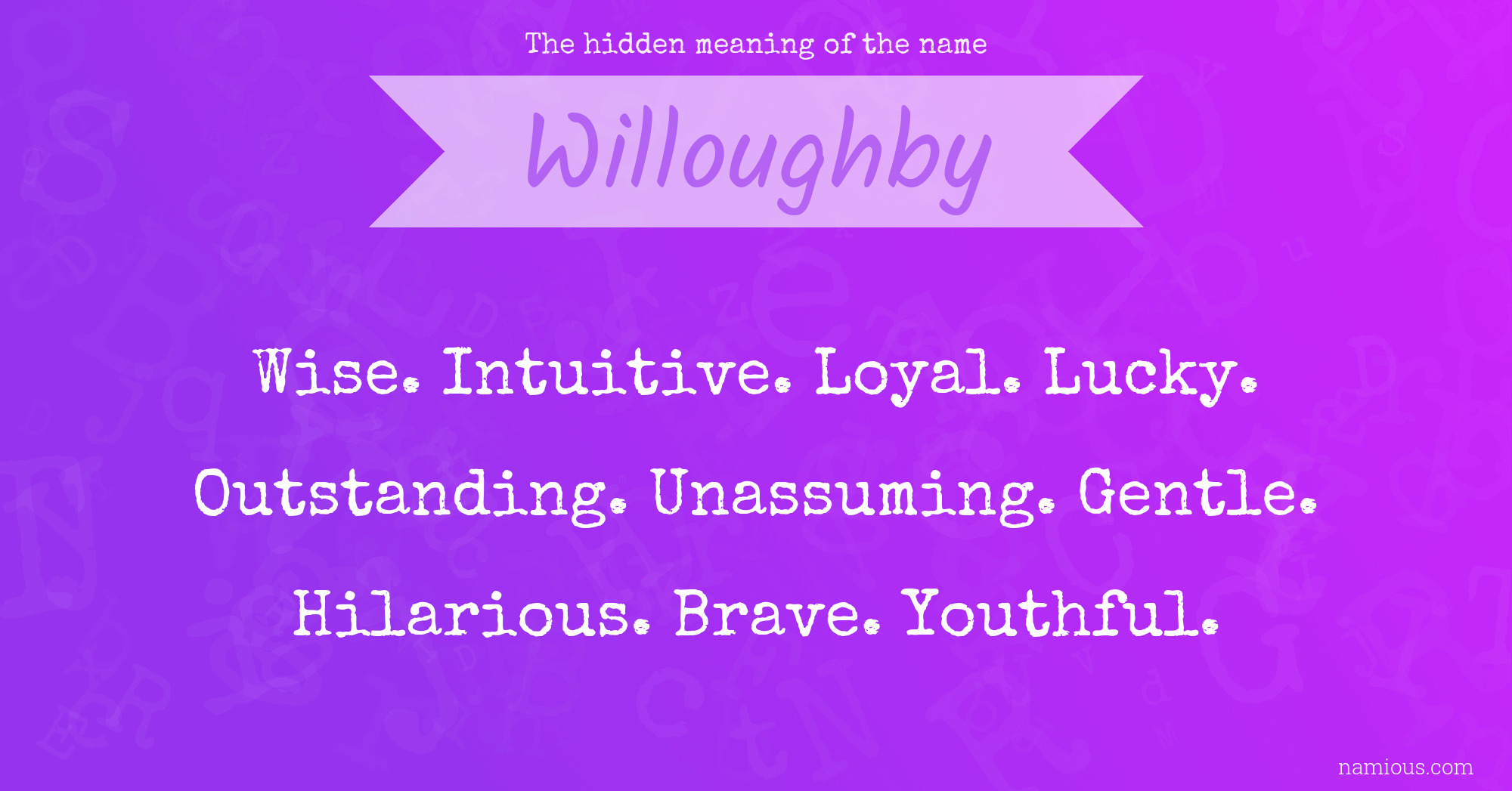 The hidden meaning of the name Willoughby