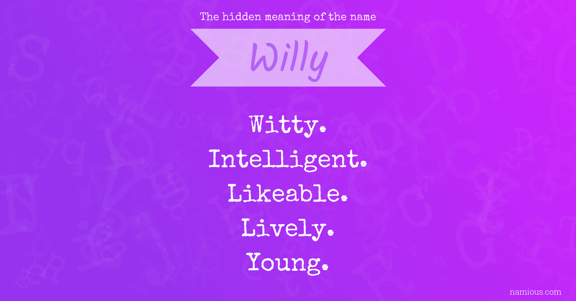 The hidden meaning of the name Willy