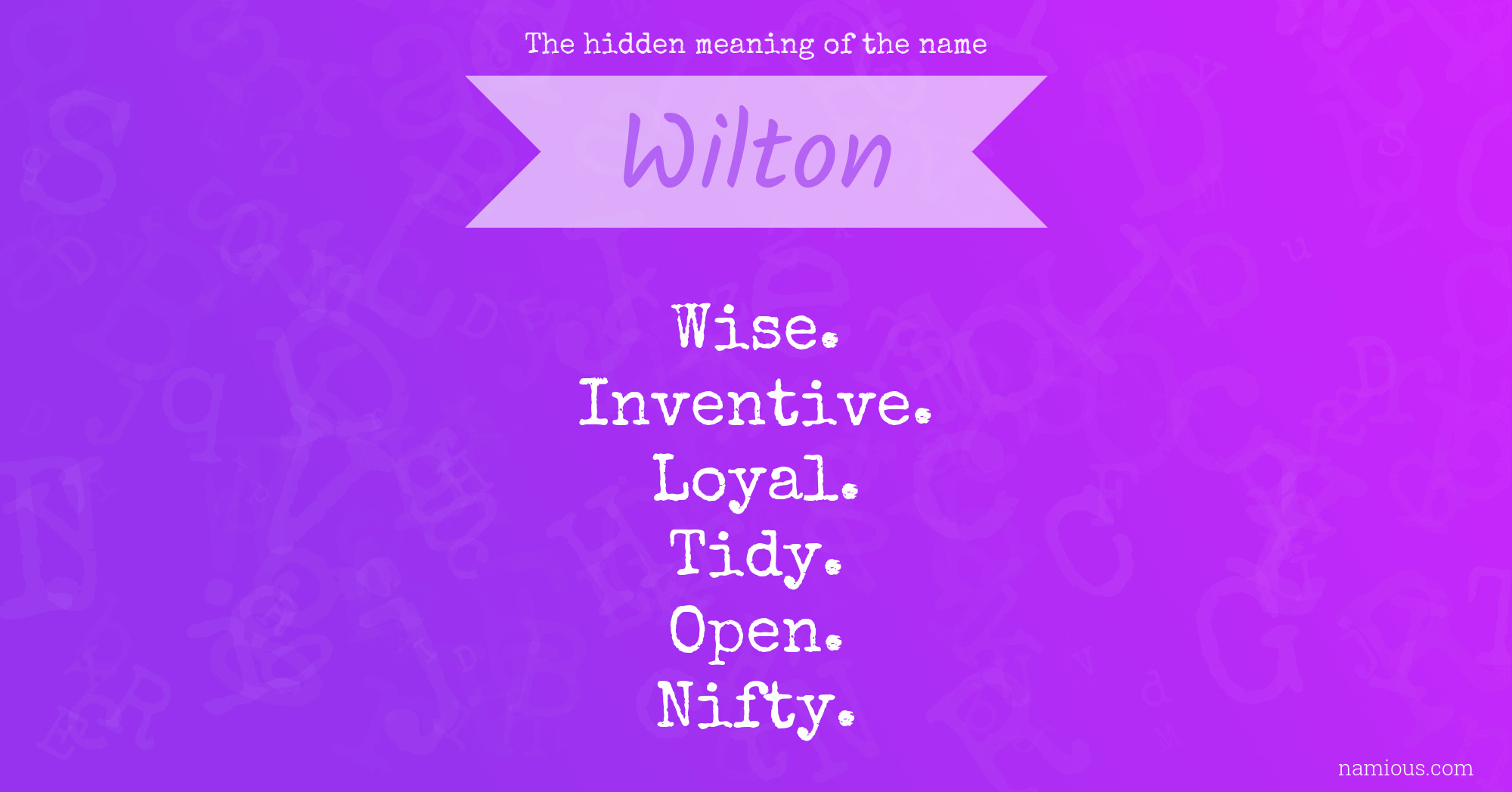 The hidden meaning of the name Wilton