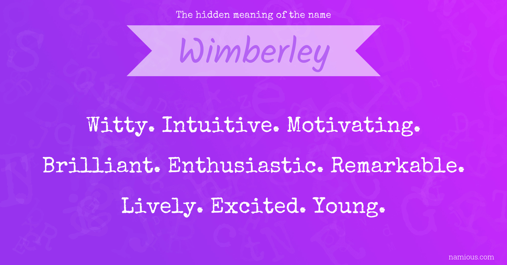 The hidden meaning of the name Wimberley