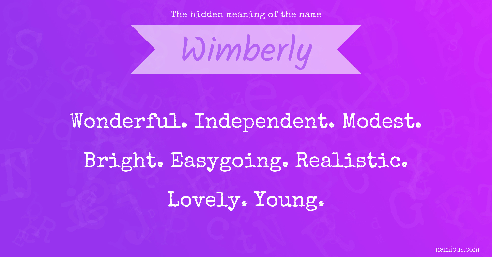 The hidden meaning of the name Wimberly