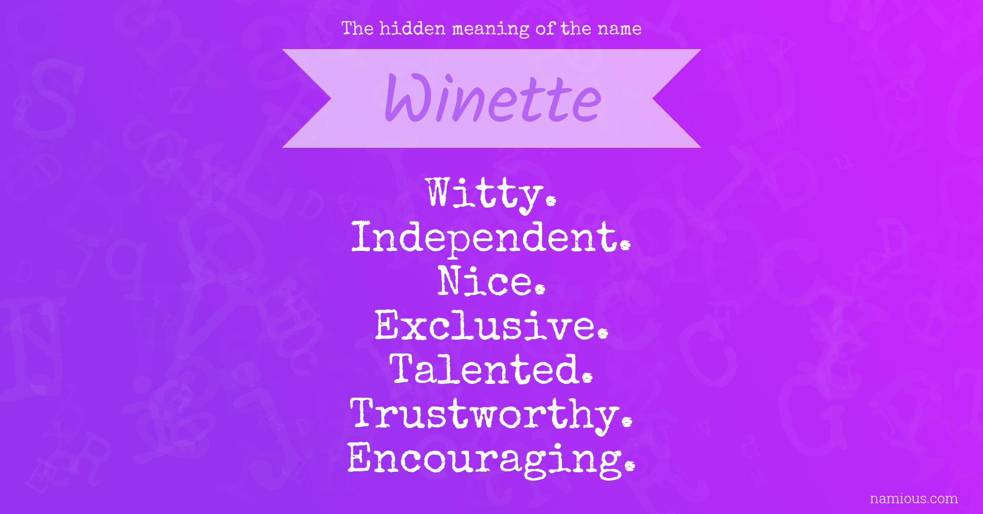 The hidden meaning of the name Winette