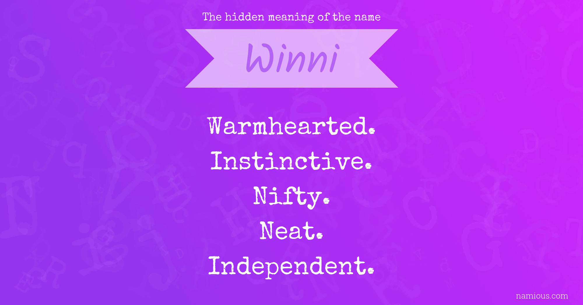 The hidden meaning of the name Winni