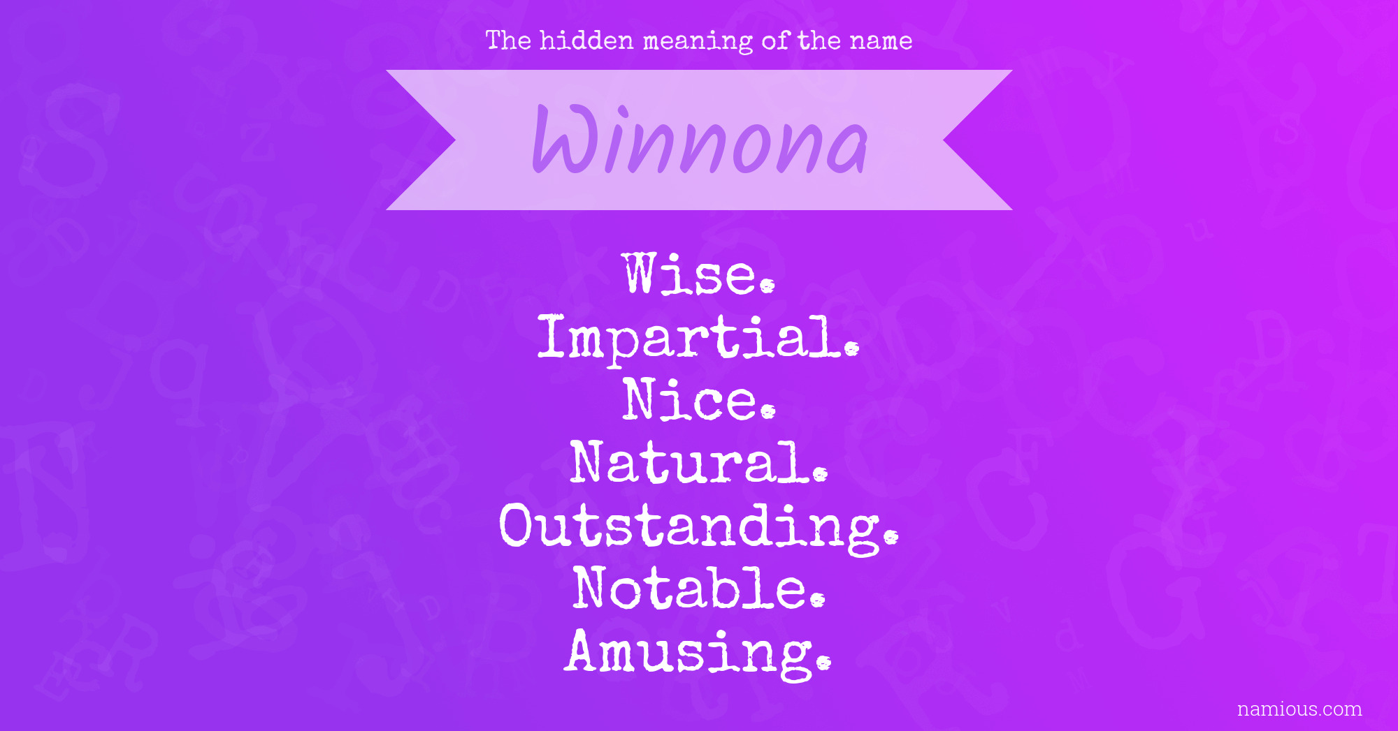 The hidden meaning of the name Winnona