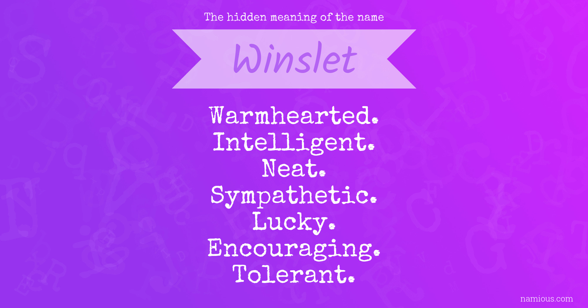 The hidden meaning of the name Winslet