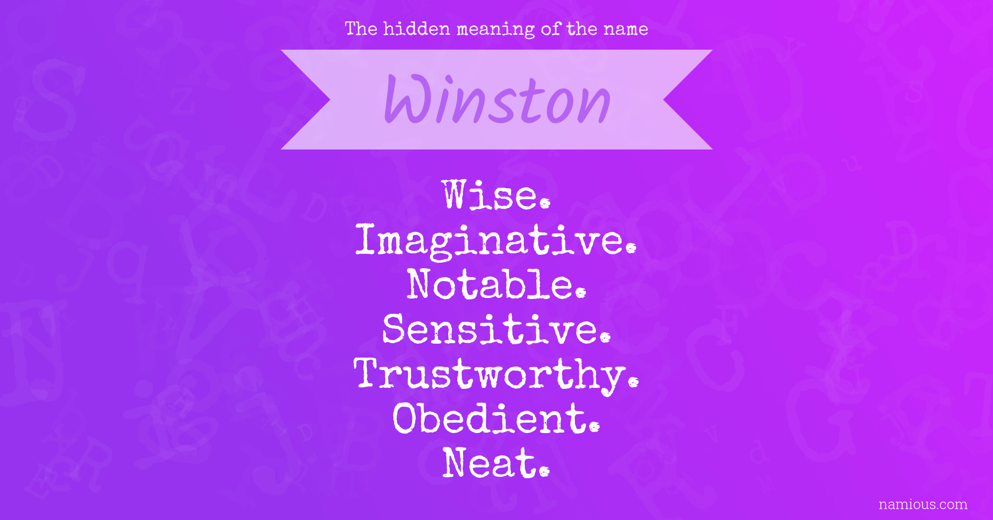 The hidden meaning of the name Winston