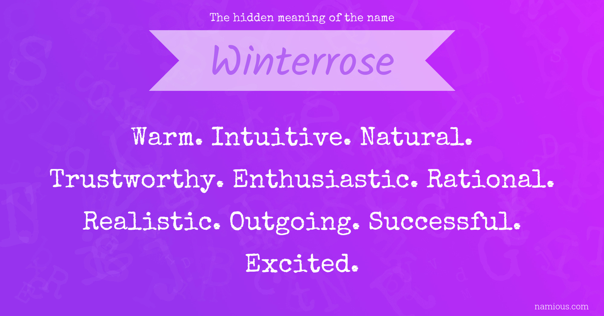 The hidden meaning of the name Winterrose