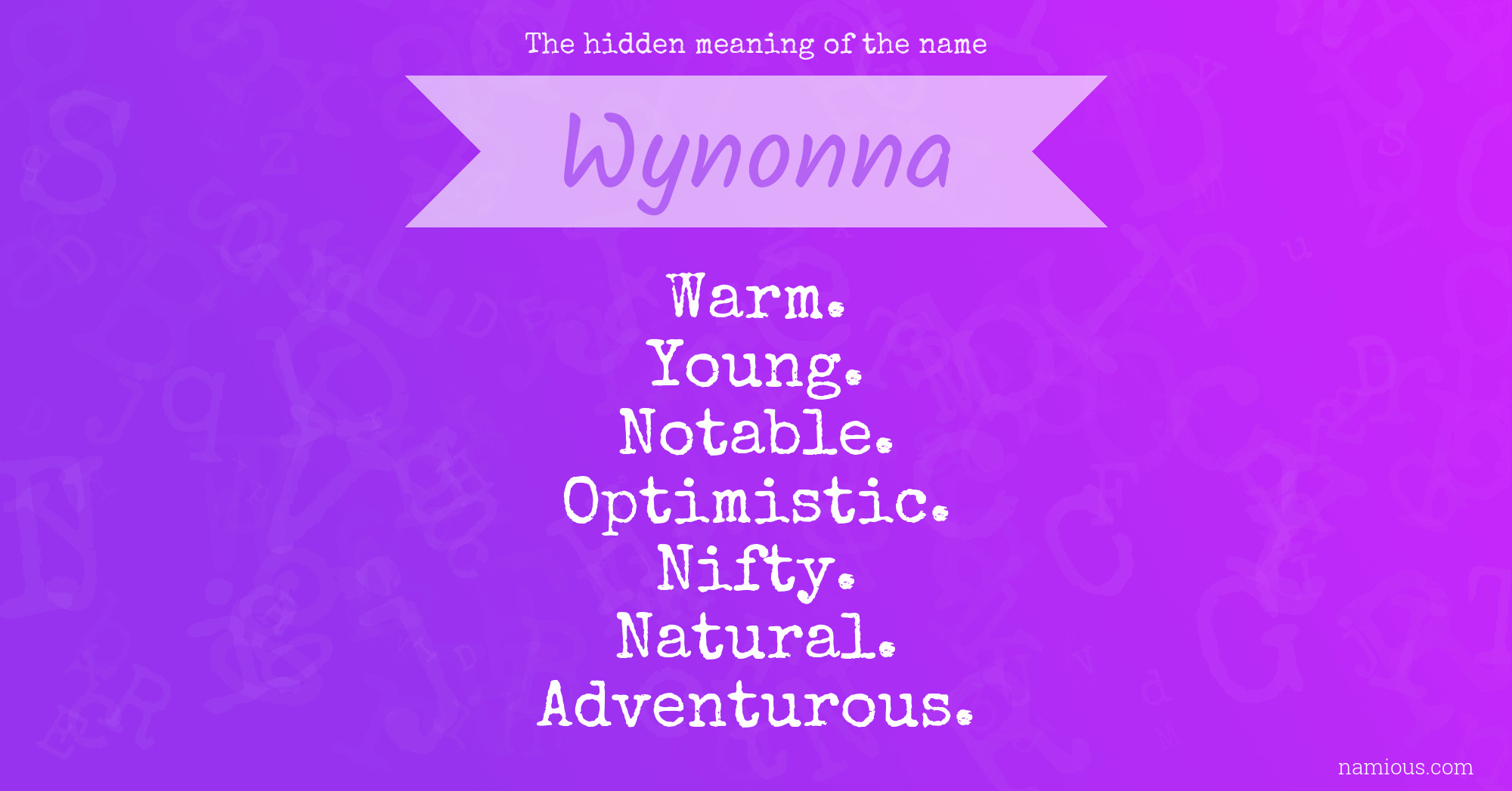 The hidden meaning of the name Wynonna