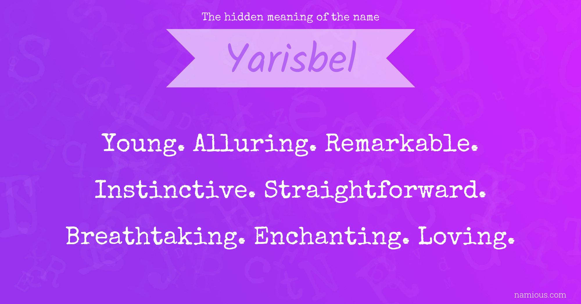 The hidden meaning of the name Yarisbel