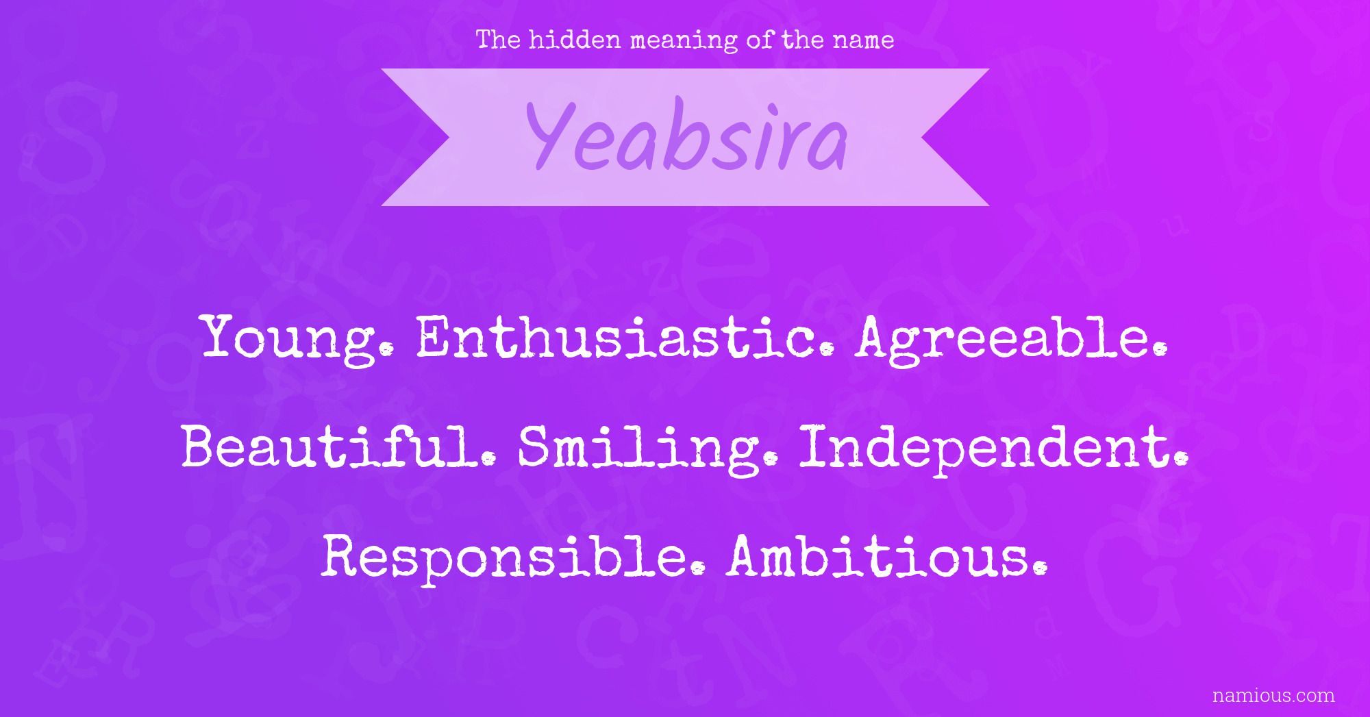 The hidden meaning of the name Yeabsira