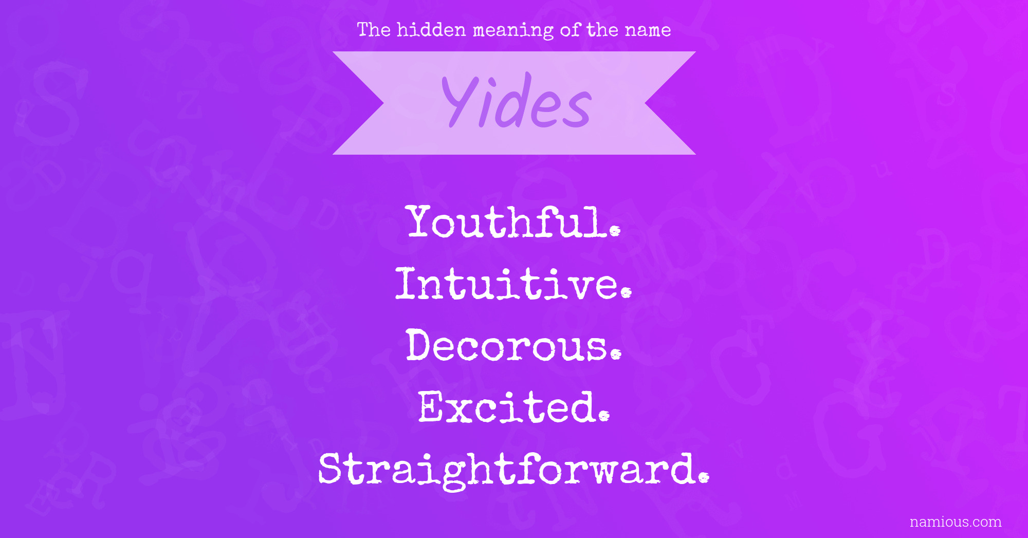 The hidden meaning of the name Yides